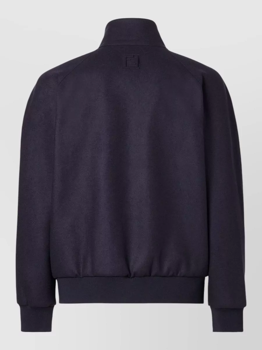 Fendi Cashmere Bomber Jacket High Neck Blouson