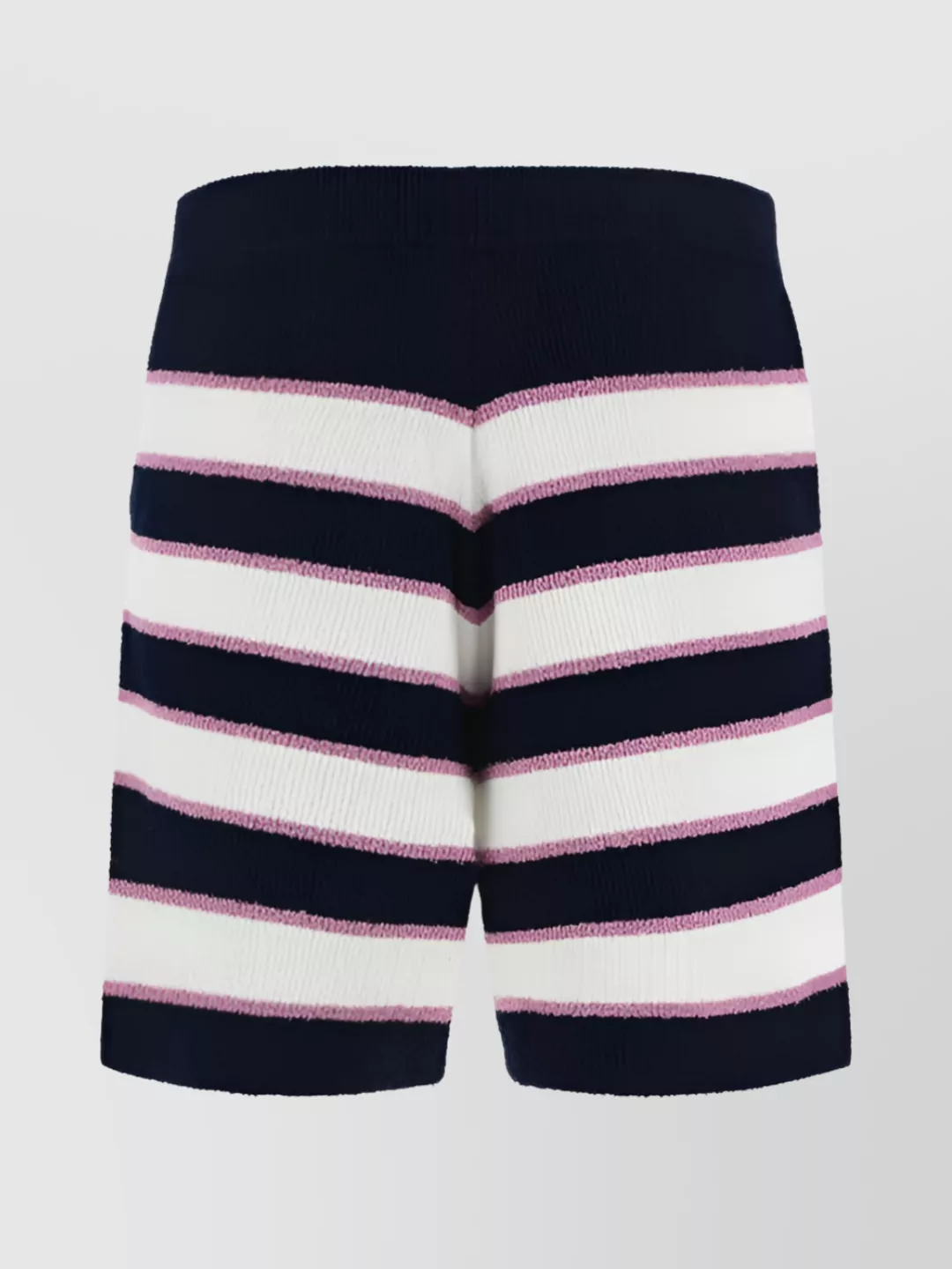 Shop Marni Striped Knit Shorts Contrast Trim