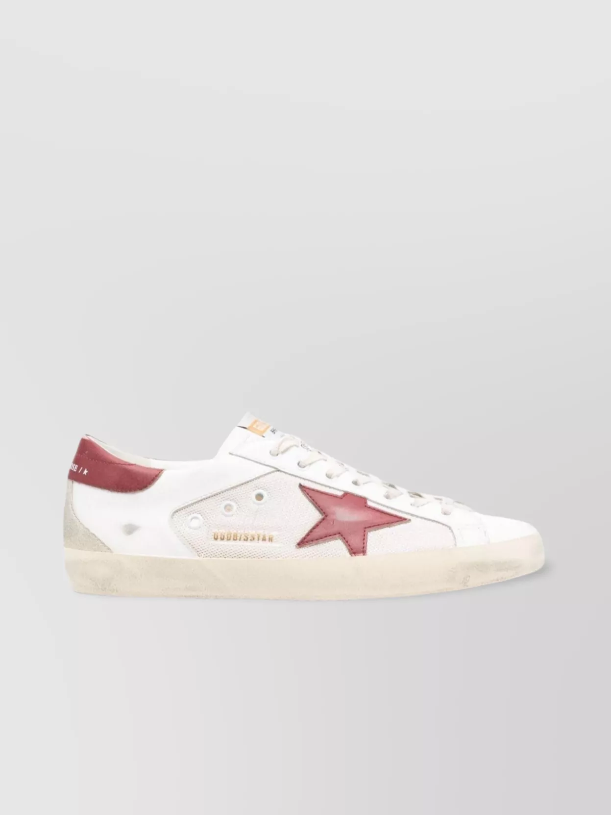 Shop Golden Goose Leather Low Top Sneakers With Distressed Detailing In White