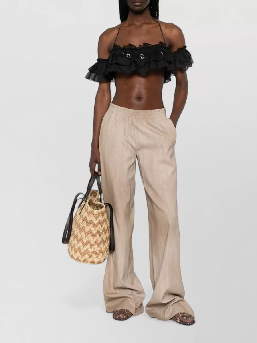 Ermanno Scervino Silk Halterneck Cropped Blouse