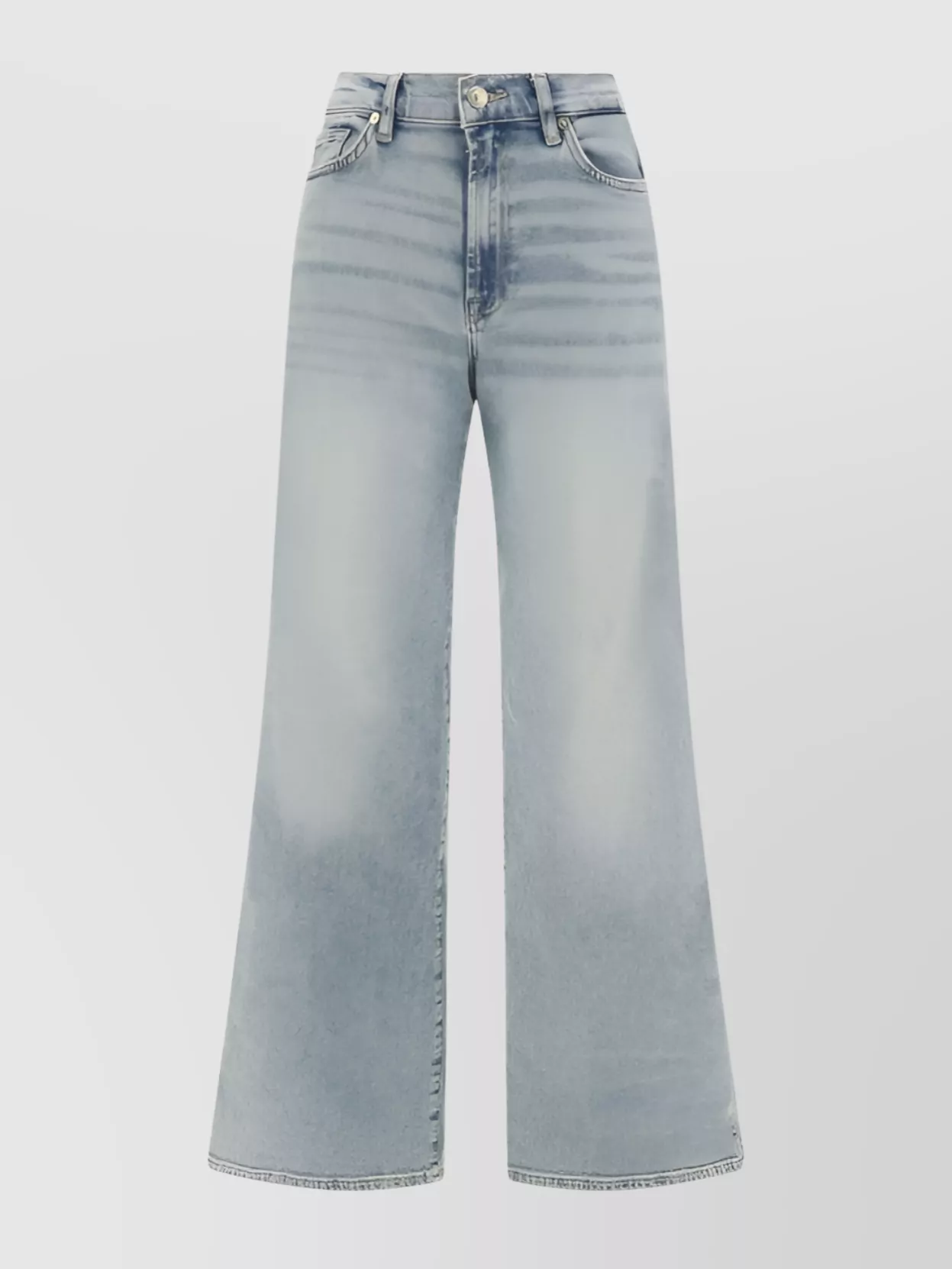7 For All Mankind Wide-leg Vintage Effect High-waisted Jeans In Blue