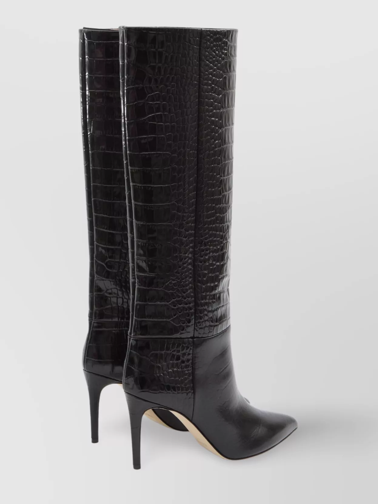 Paris Texas Croco Embossed Leather Knee-high Stiletto Boots