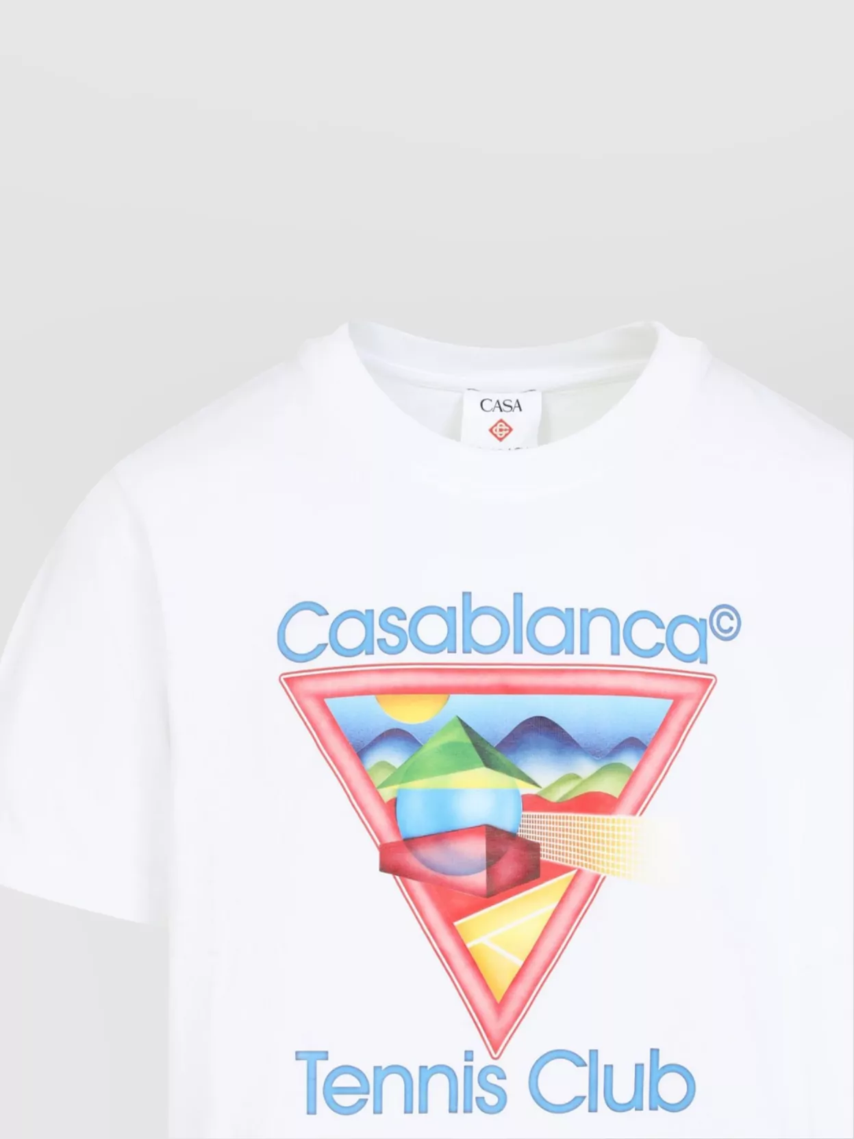 Casablanca Cotton Crew Neck T-shirt With Graphic Print In White