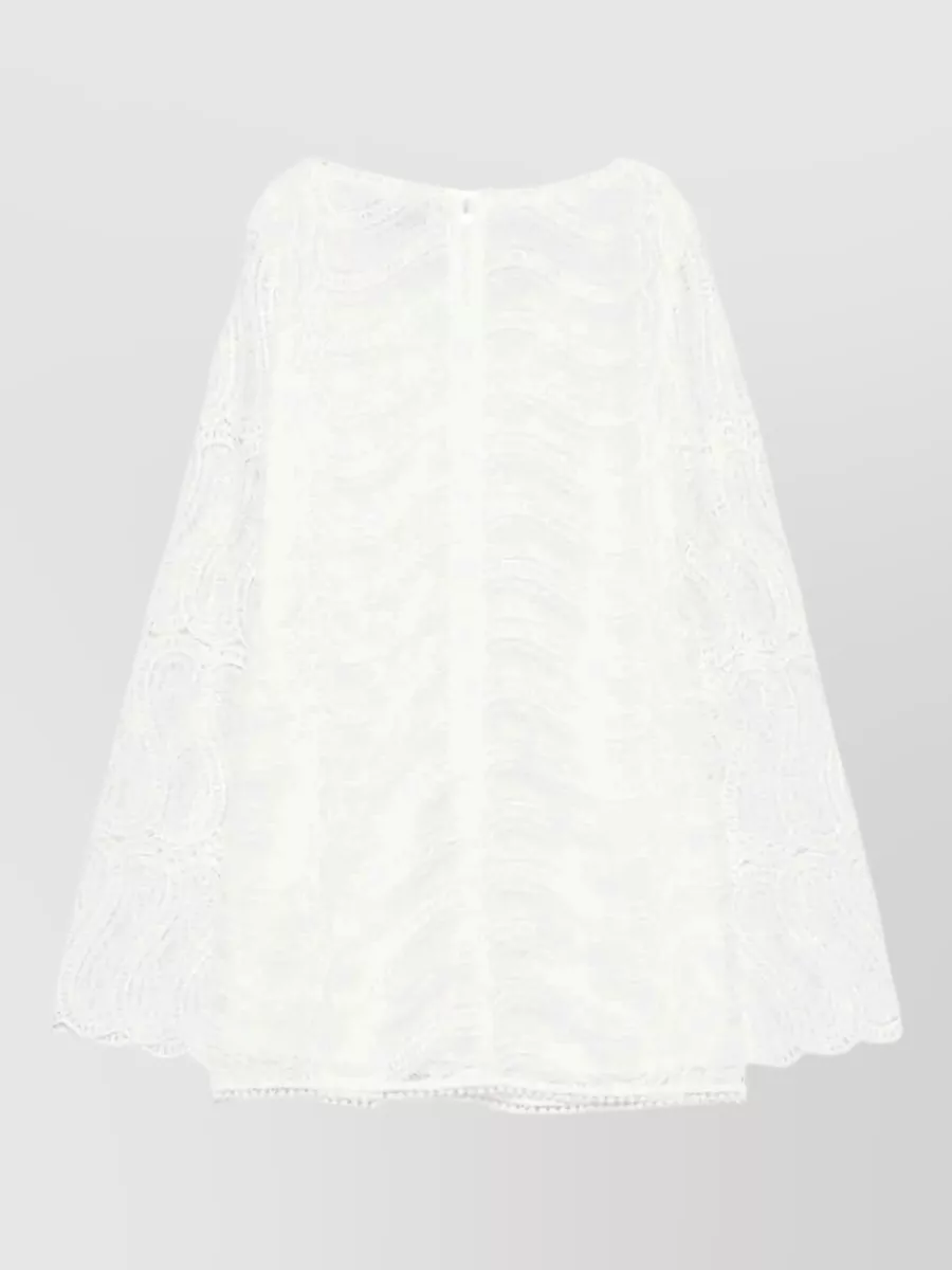 Raquel Diniz V-Neck Long-Sleeve Mini Dress