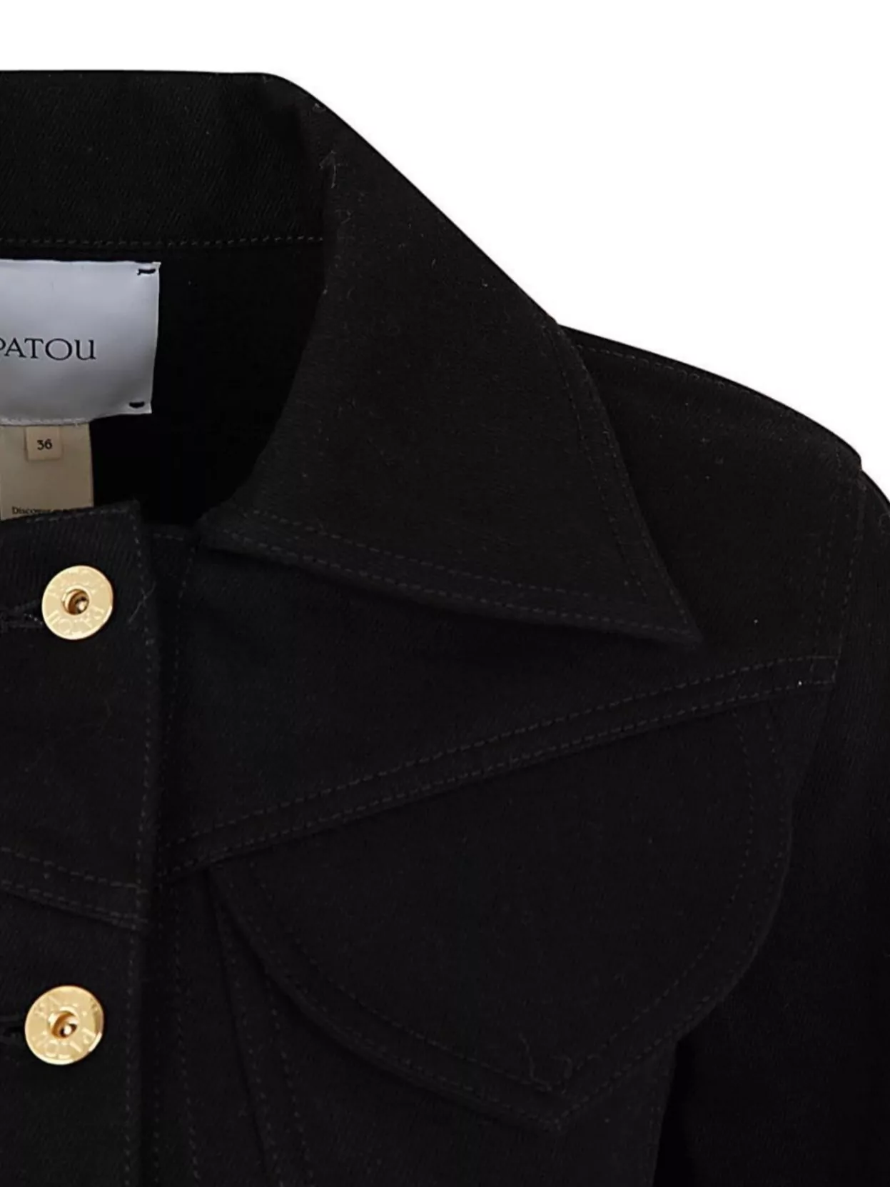 Patou Structured Denim Jacket Patch Detail In Black