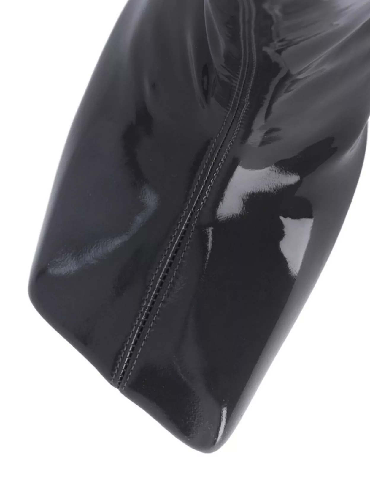 Amina Muaddi Shiny Over-the-knee Pointed Toe Boots In Black