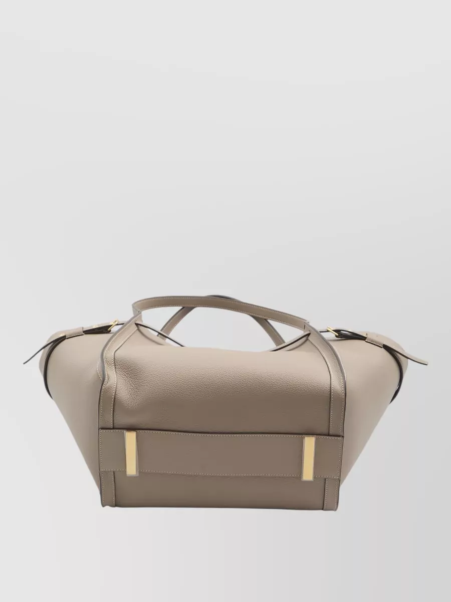 Tod's T Timeless Medium Leather Beach Bag