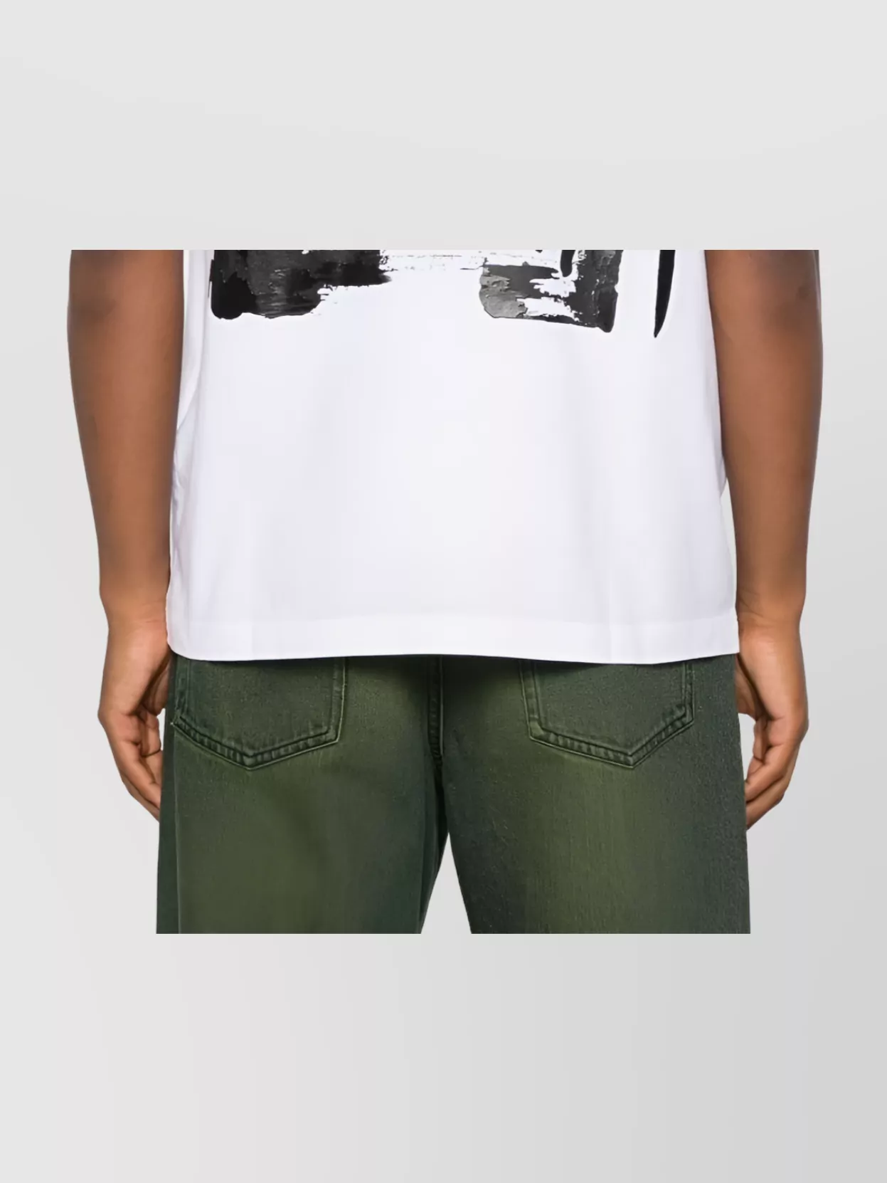 Off-white Cotton T-shirt With Graphic Design And Crew Neck In White