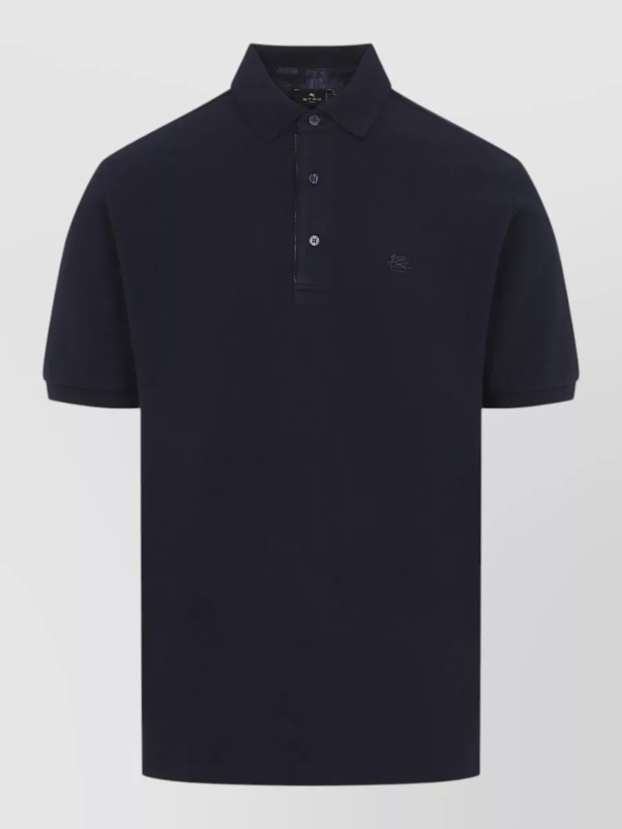 Etro Cotton Printed Detail Polo Shirt
