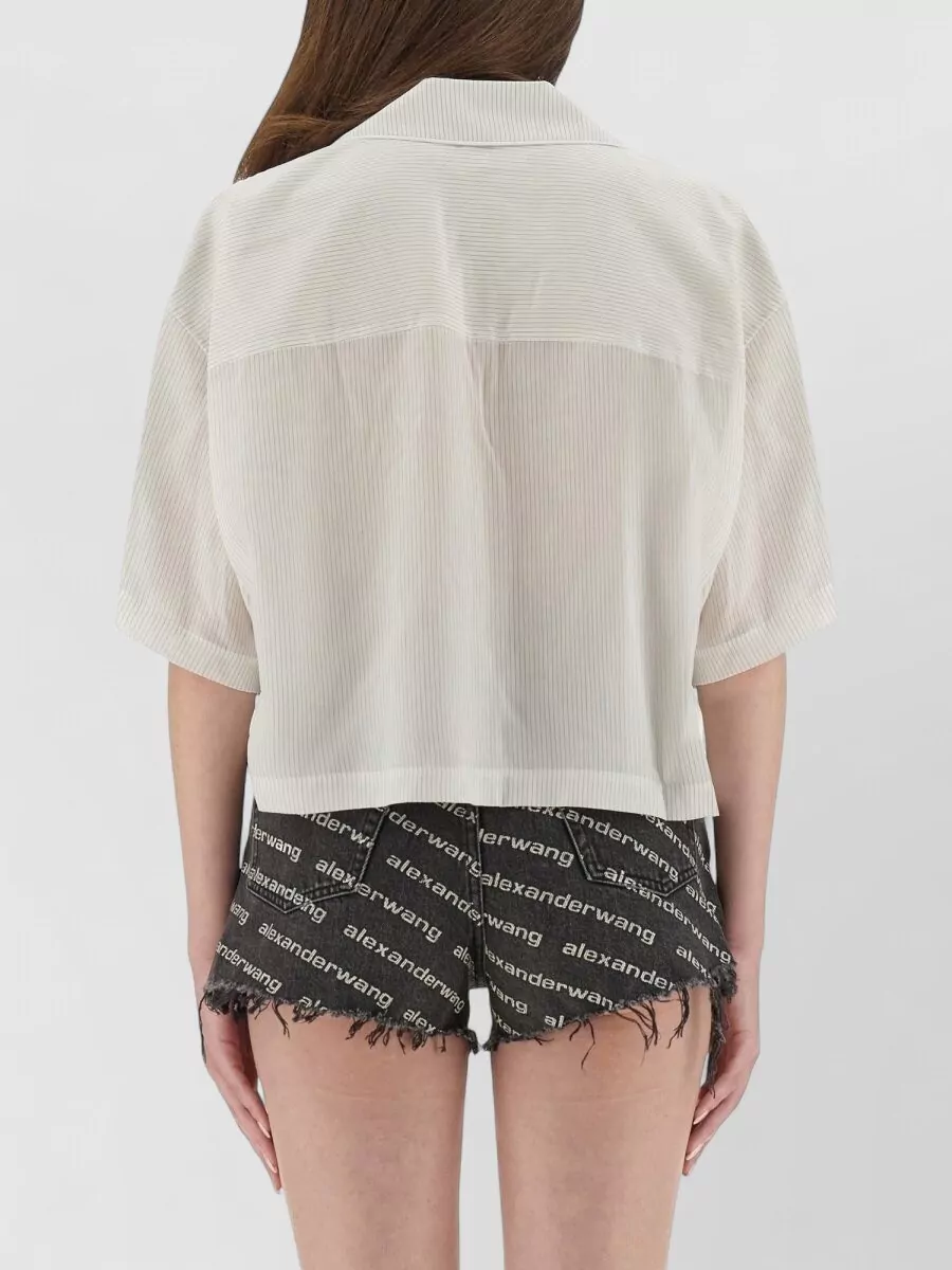 Alexander Wang Striped Cropped Tailored Shorts