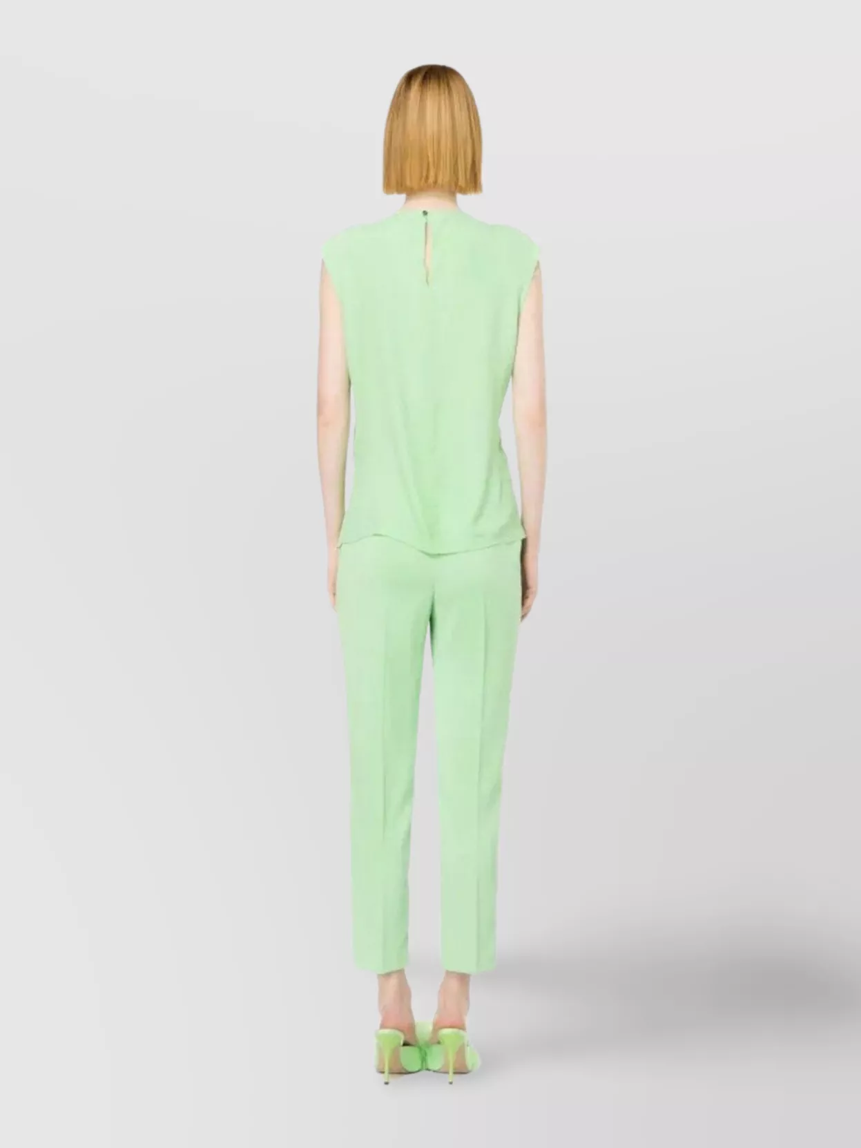 Pinko Pleated Trousers With Side Pockets And Belt Loops In Green