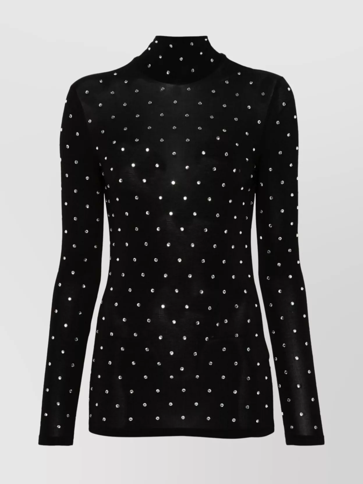Paco Rabanne Turtleneck Embellished Fitted Silhouette Long Sleeves