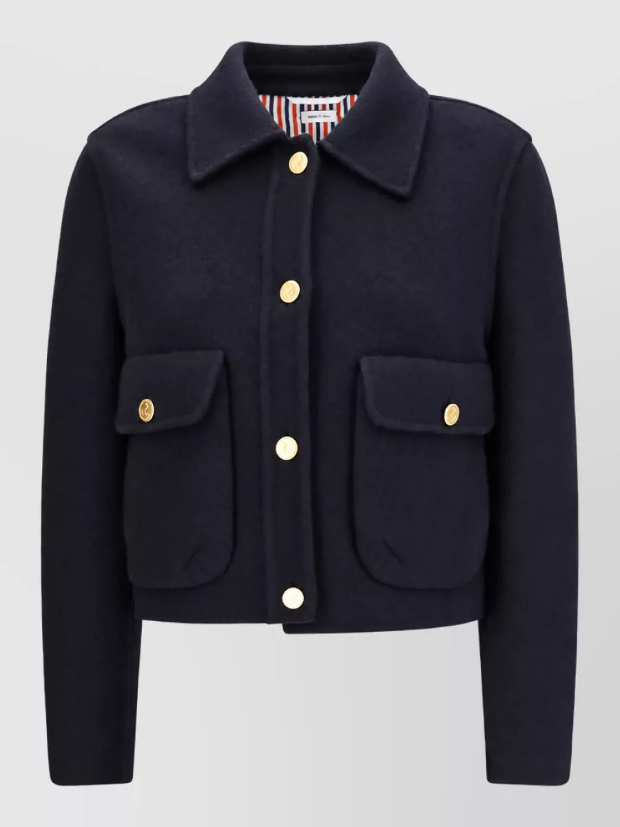 Thom Browne wool cropped single breasted coat