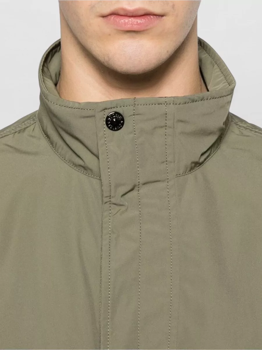Stone Island Short Jackets High Collar Elasticated Cuffs Pockets