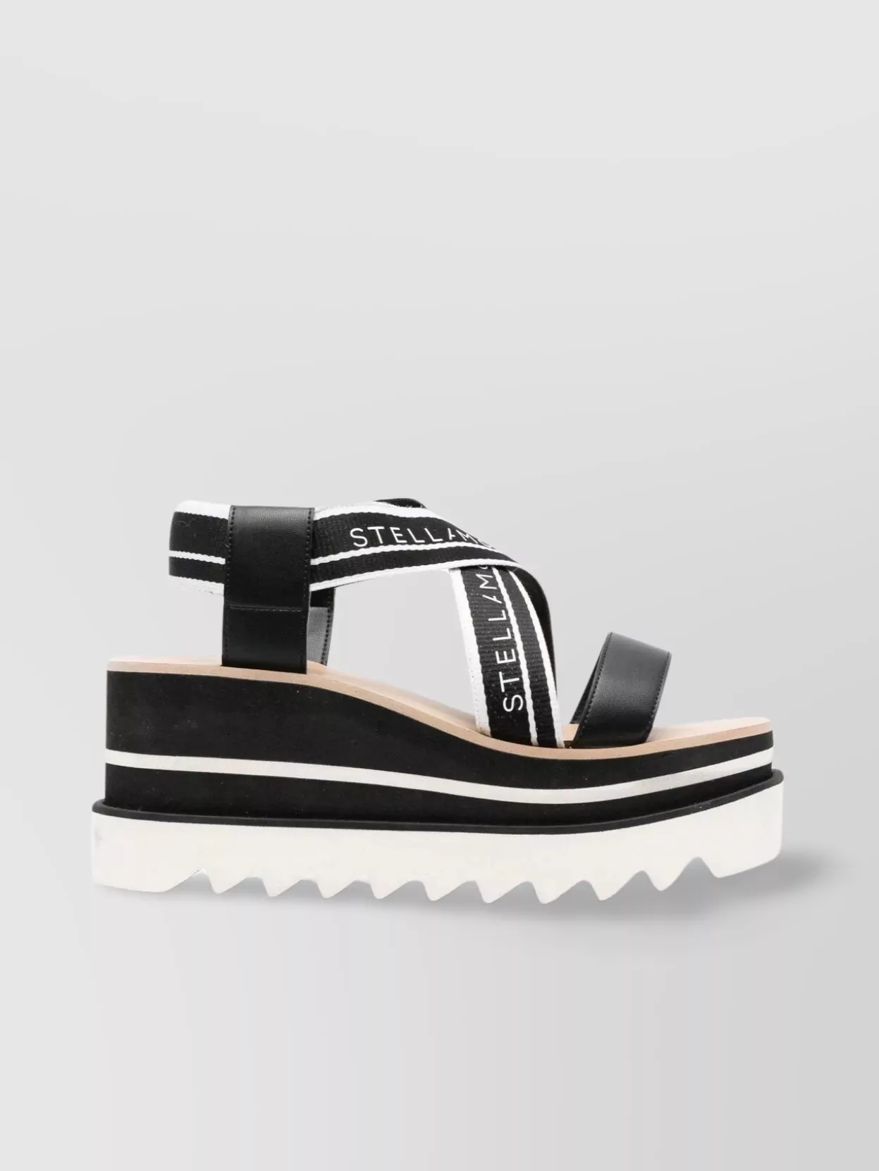 Shop Stella Mccartney Angular Wedge Platform Sandals In Black