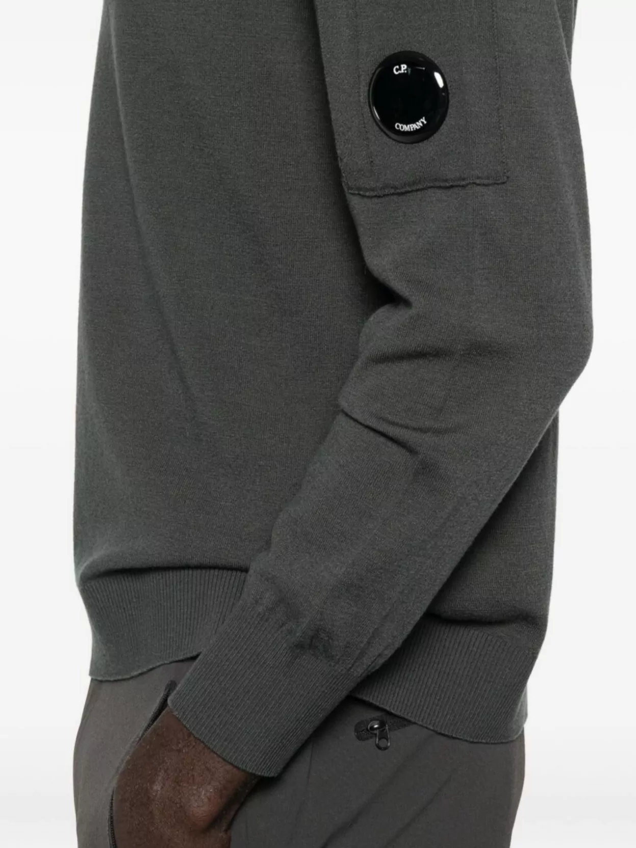 C.p. Company Wool Crewneck Sweater Featuring Logo Detail