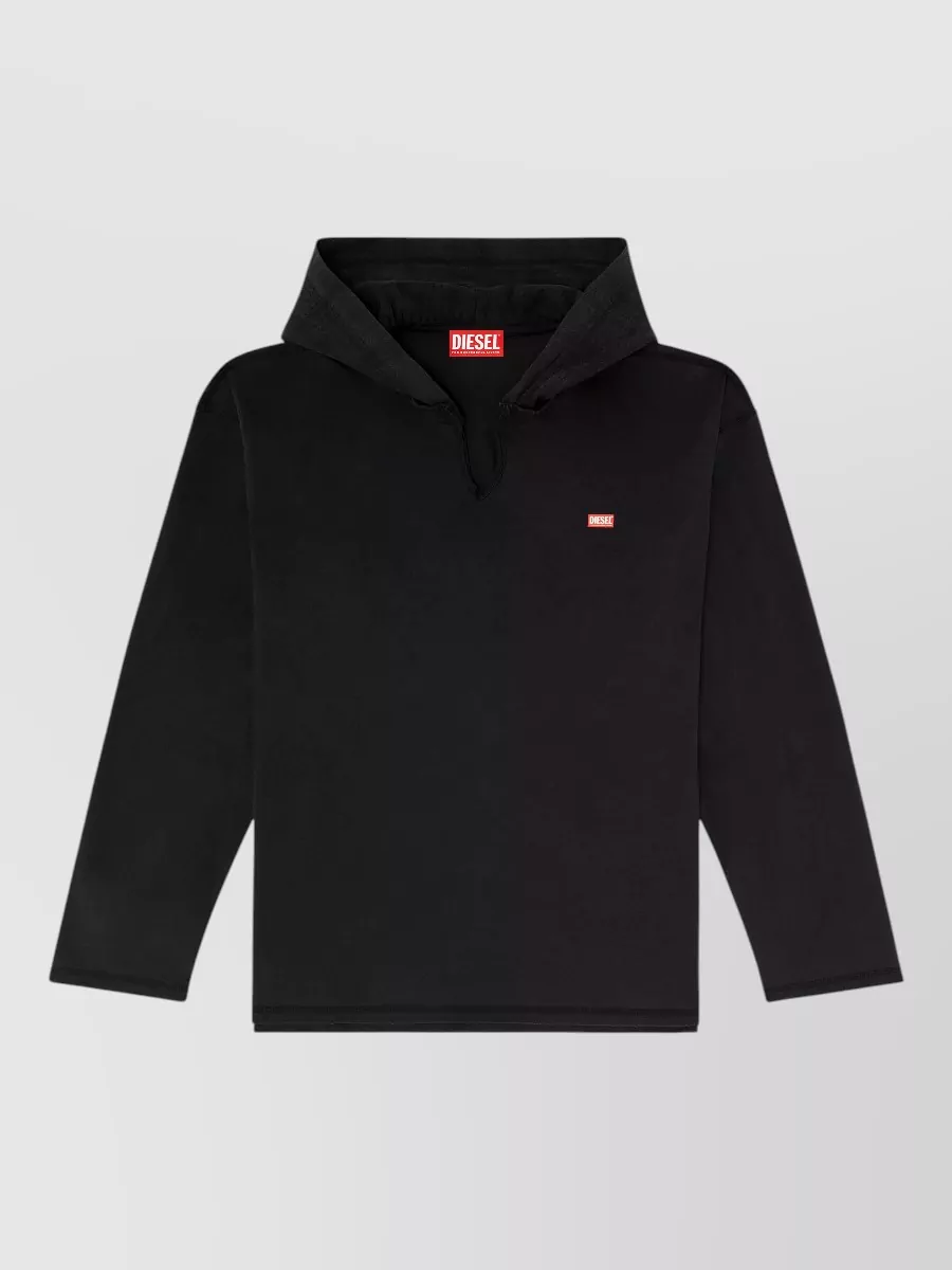 Diesel cotton relaxed-fit long-sleeve v-neck t-shirt