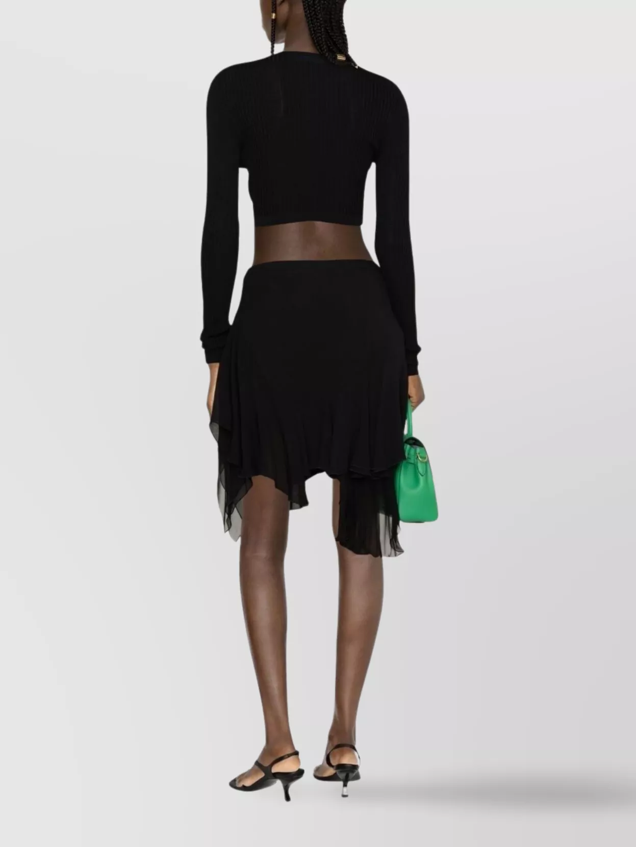 Versace High Waist Button Detail Skirt With Cut-Out Design