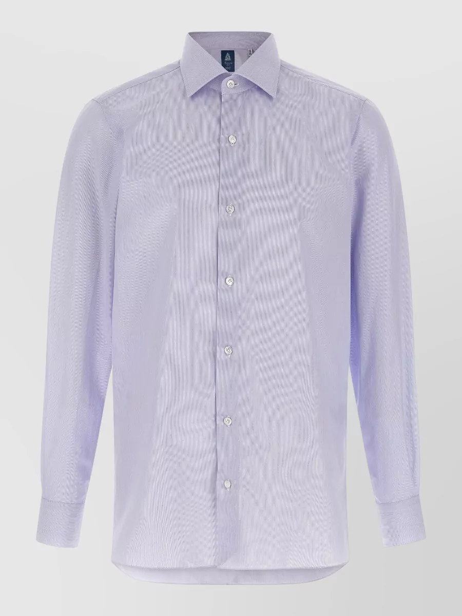 Finamore cotton micro striped shirt