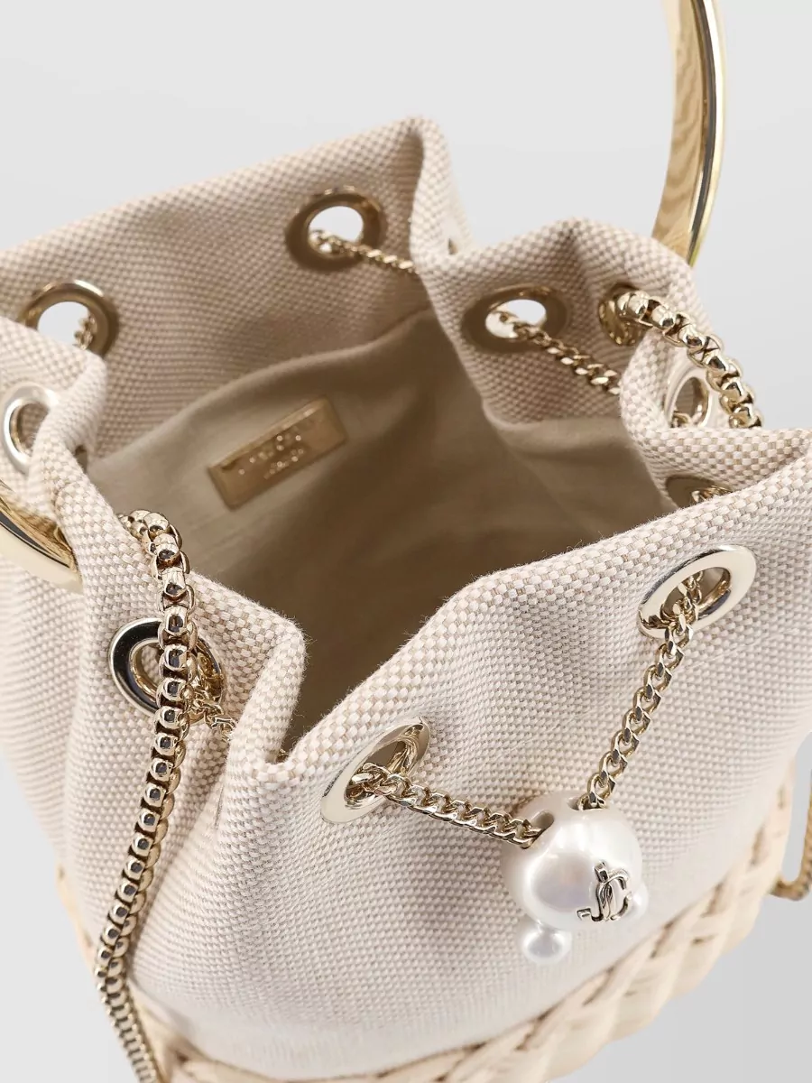 Jimmy Choo Bon Bon Raffia Bucket Bag