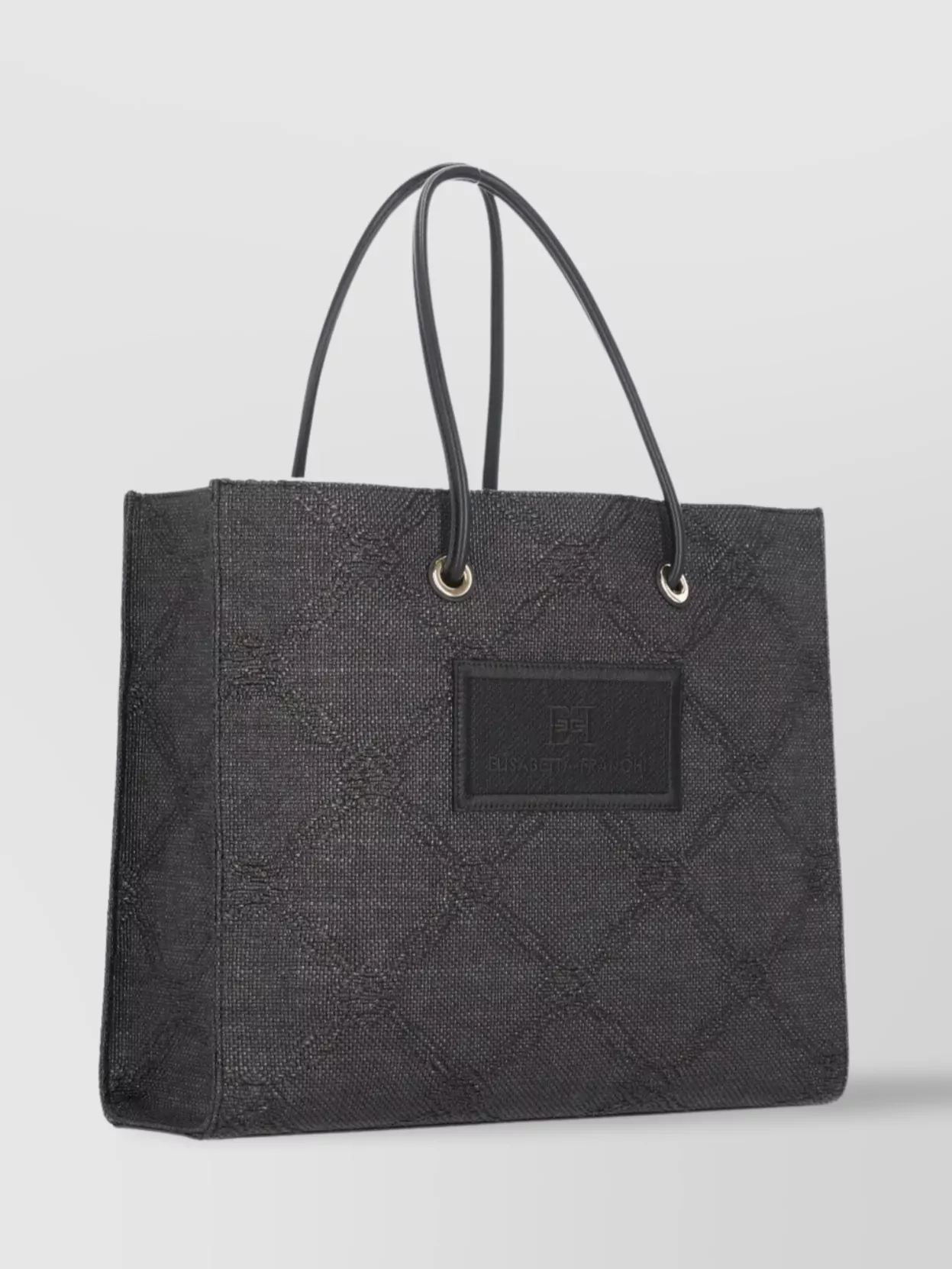 Elisabetta Franchi Eyelet Textured Tote Bag Handles