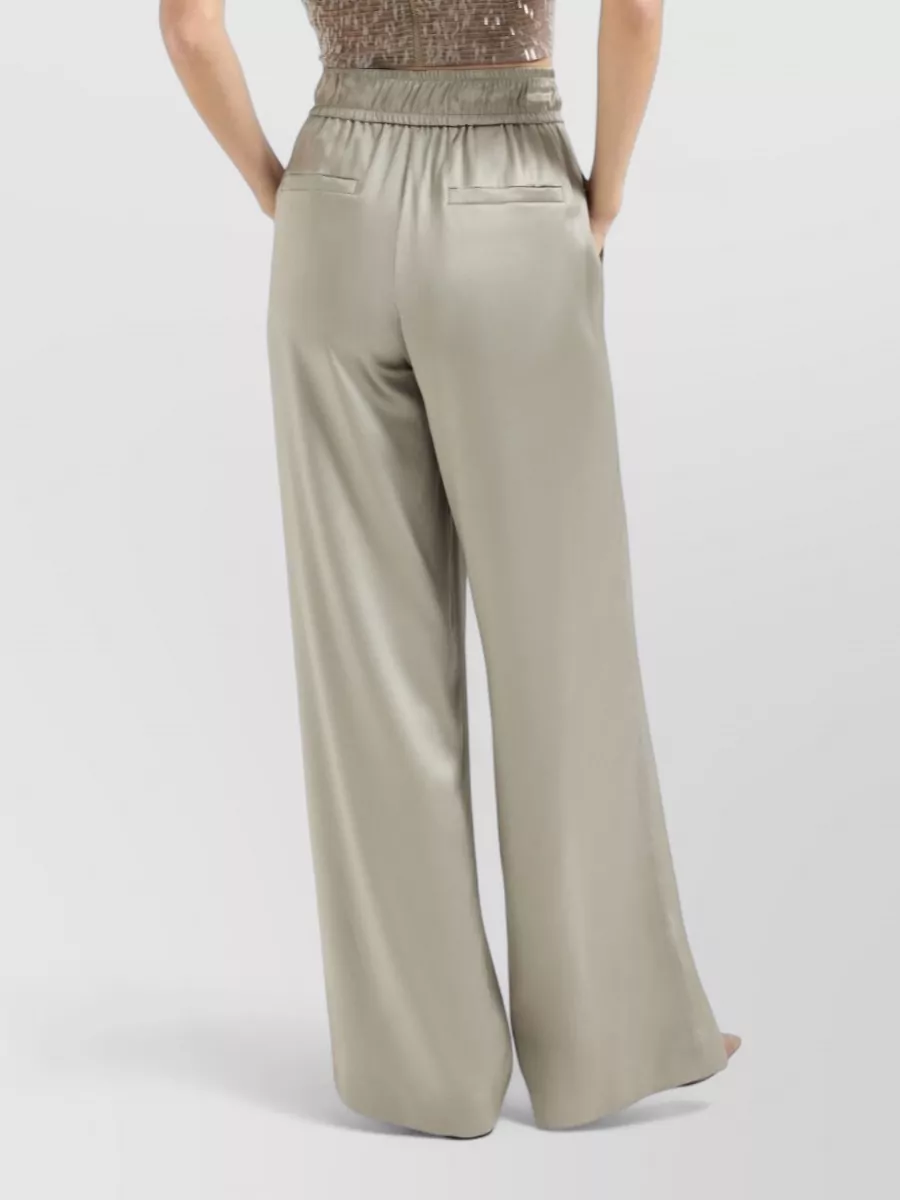 Brunello Cucinelli Silk High-Rise Wide-Leg Trousers