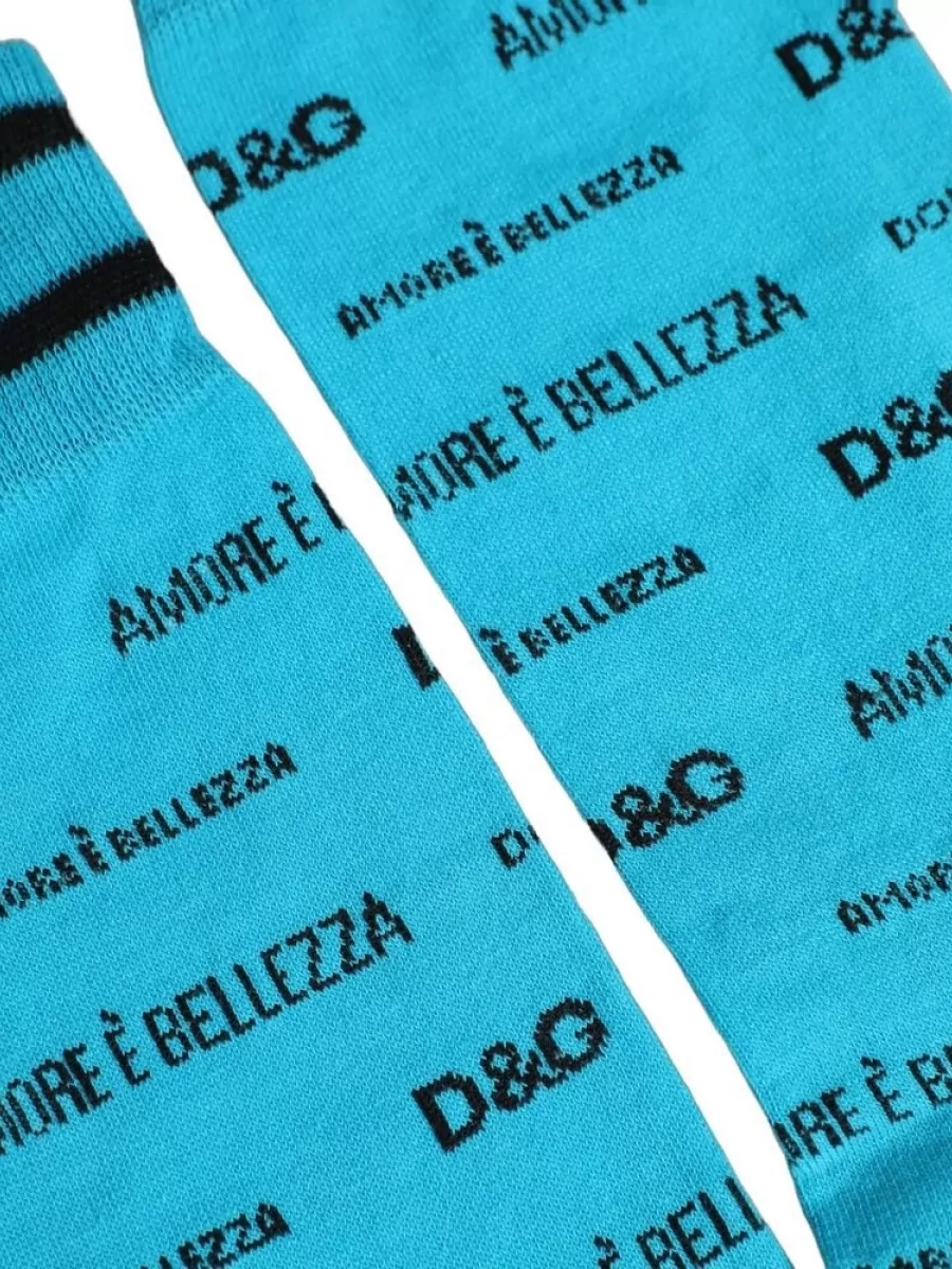 Dolce&Gabbana Cotton logo mid calf socks