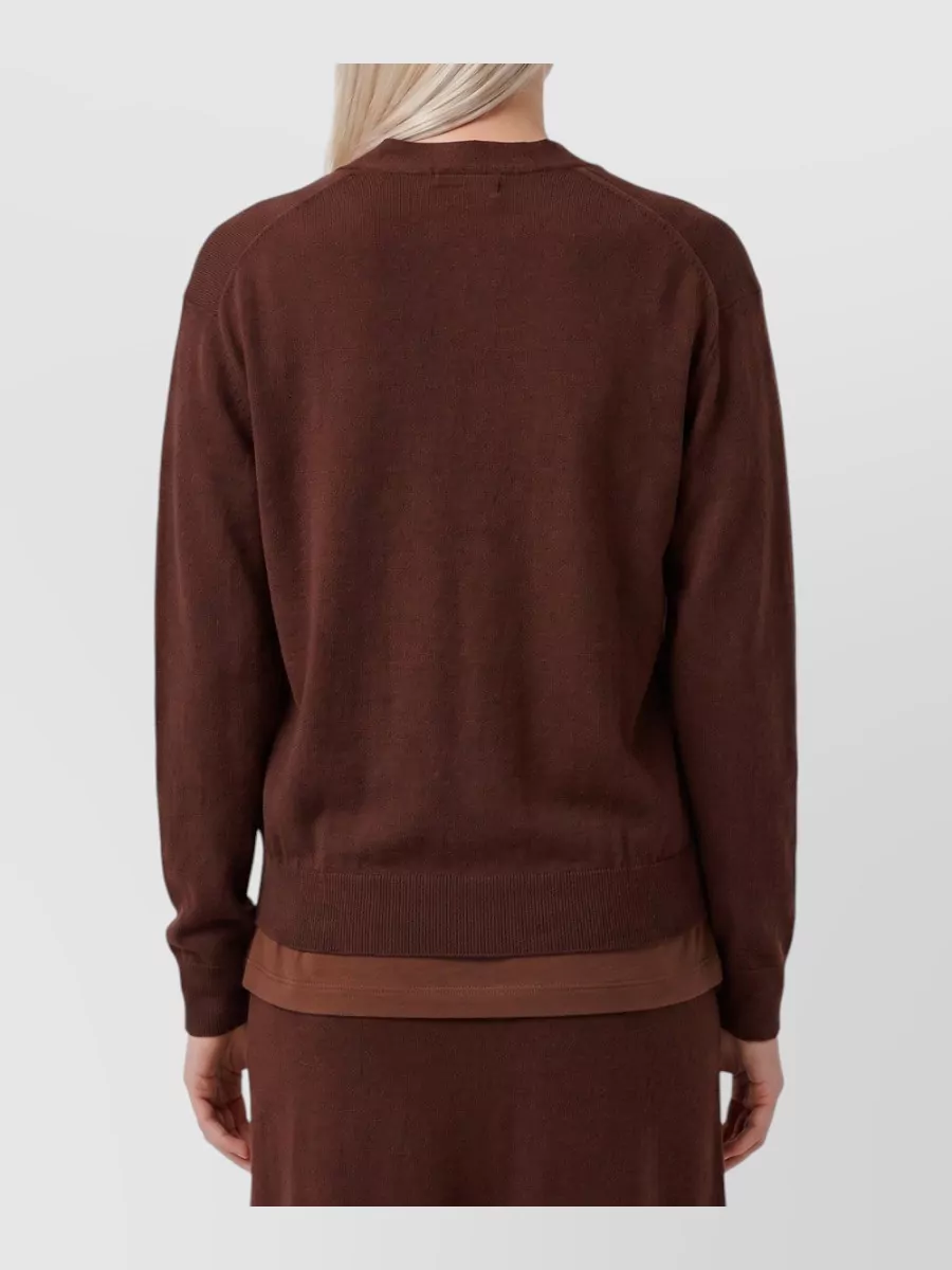 Lemaire Ribbed Relaxed Asymmetric Wool Cardigan