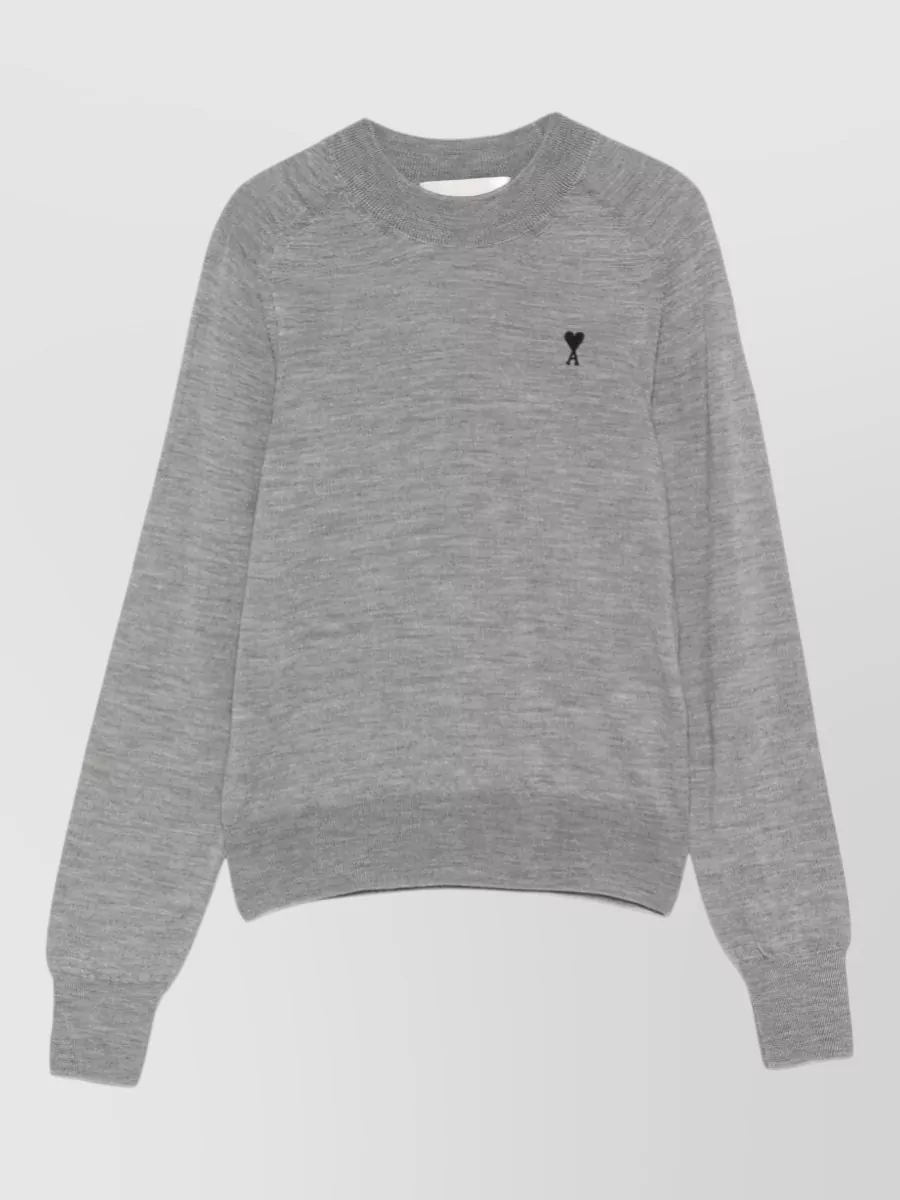 Ami Paris merino wool logo-embroidered jumper