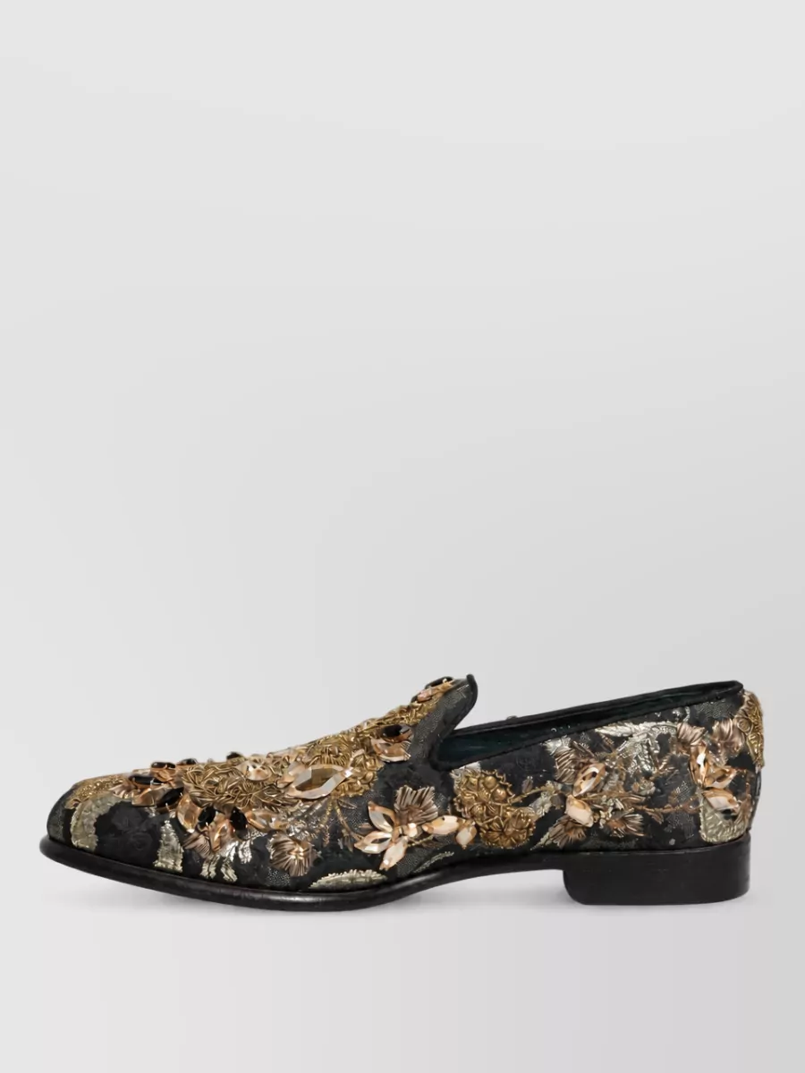 Dolce&Gabbana Leather Embellished Monk Shoes