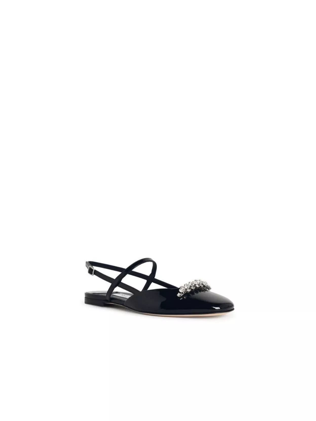 Jimmy Choo Belinda Sb Flat Black Leather Ballet Flats