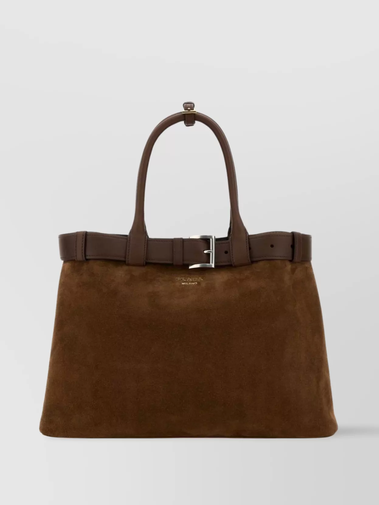 トートバッグ PRADA MEDIUM SHOPPING BAG IN SUEDE Prada Medium structured shopping bag with suede finish | The