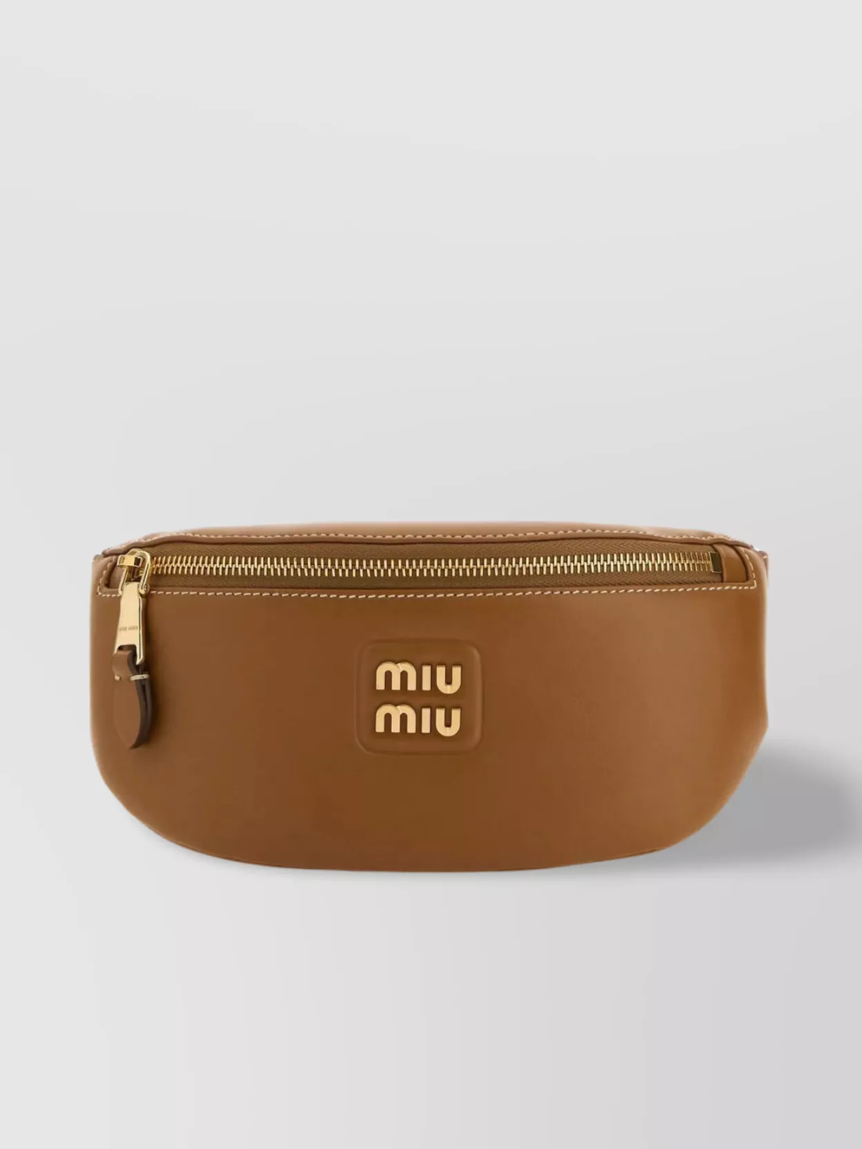Shop Miu Miu Adjustable Leather Belt Bag In Brown
