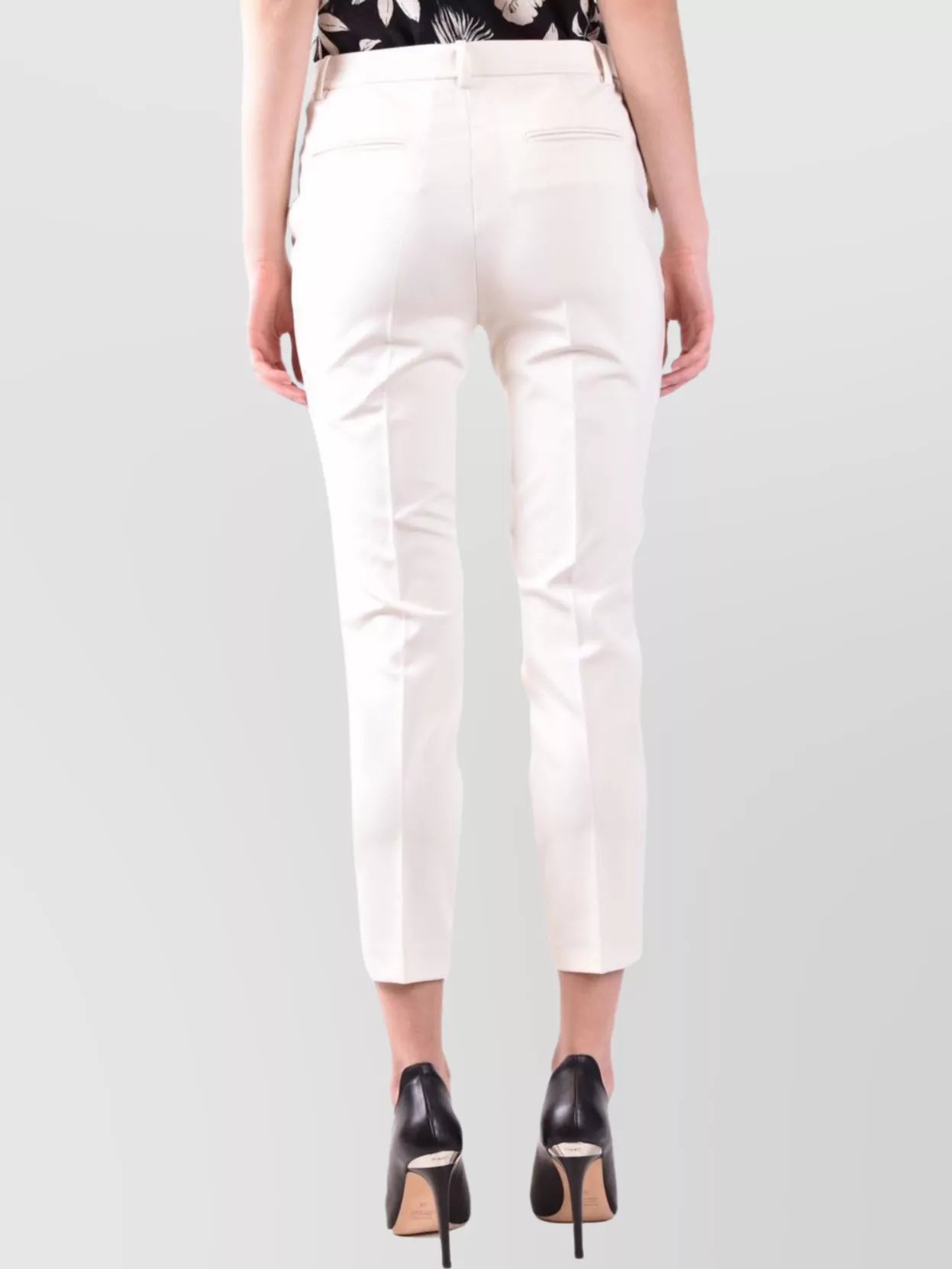 Pinko Tailored Trousers Cropped Length In White