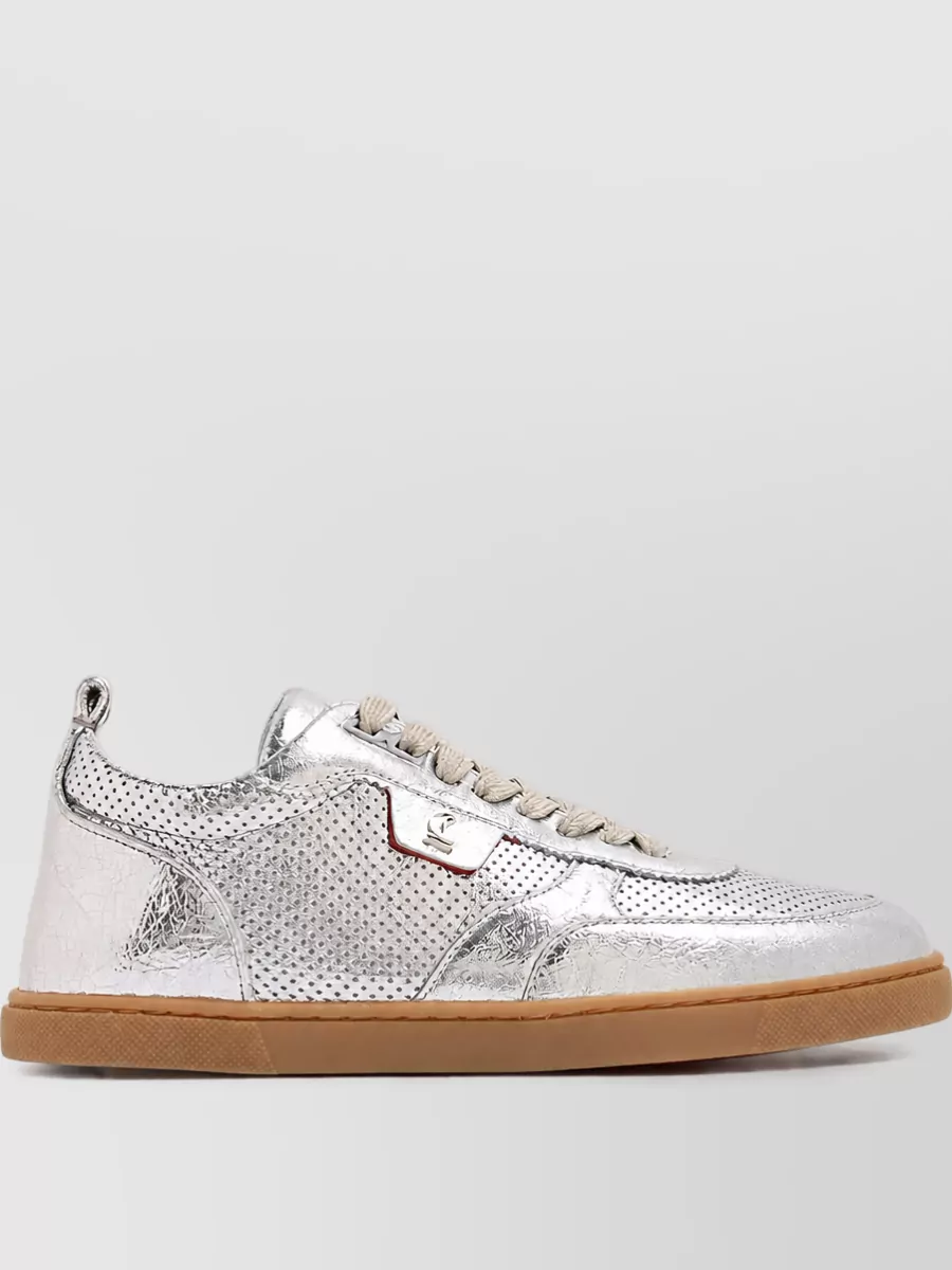 Christian Louboutin Leather Low-Top Lace-Up Sneakers