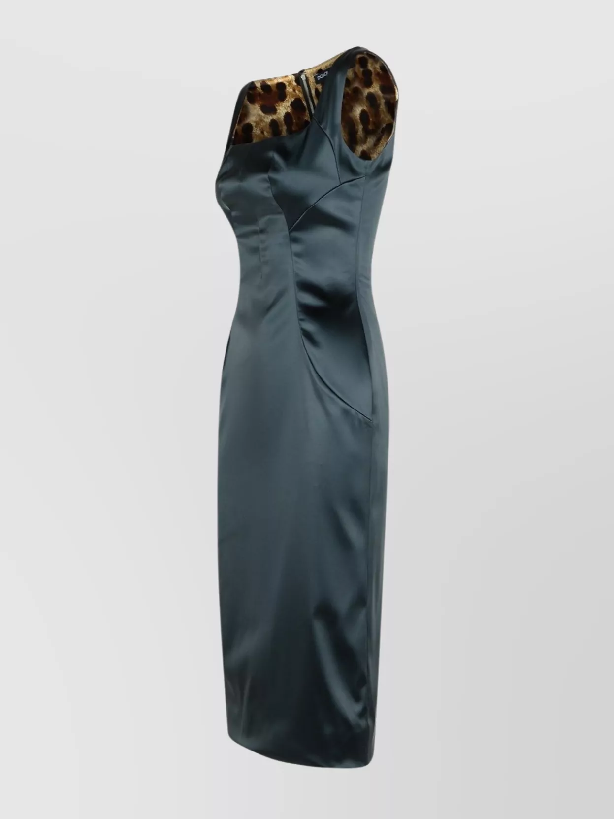 Dolce & Gabbana Acetate Blend Dress With Leopard Print Detail In Multi