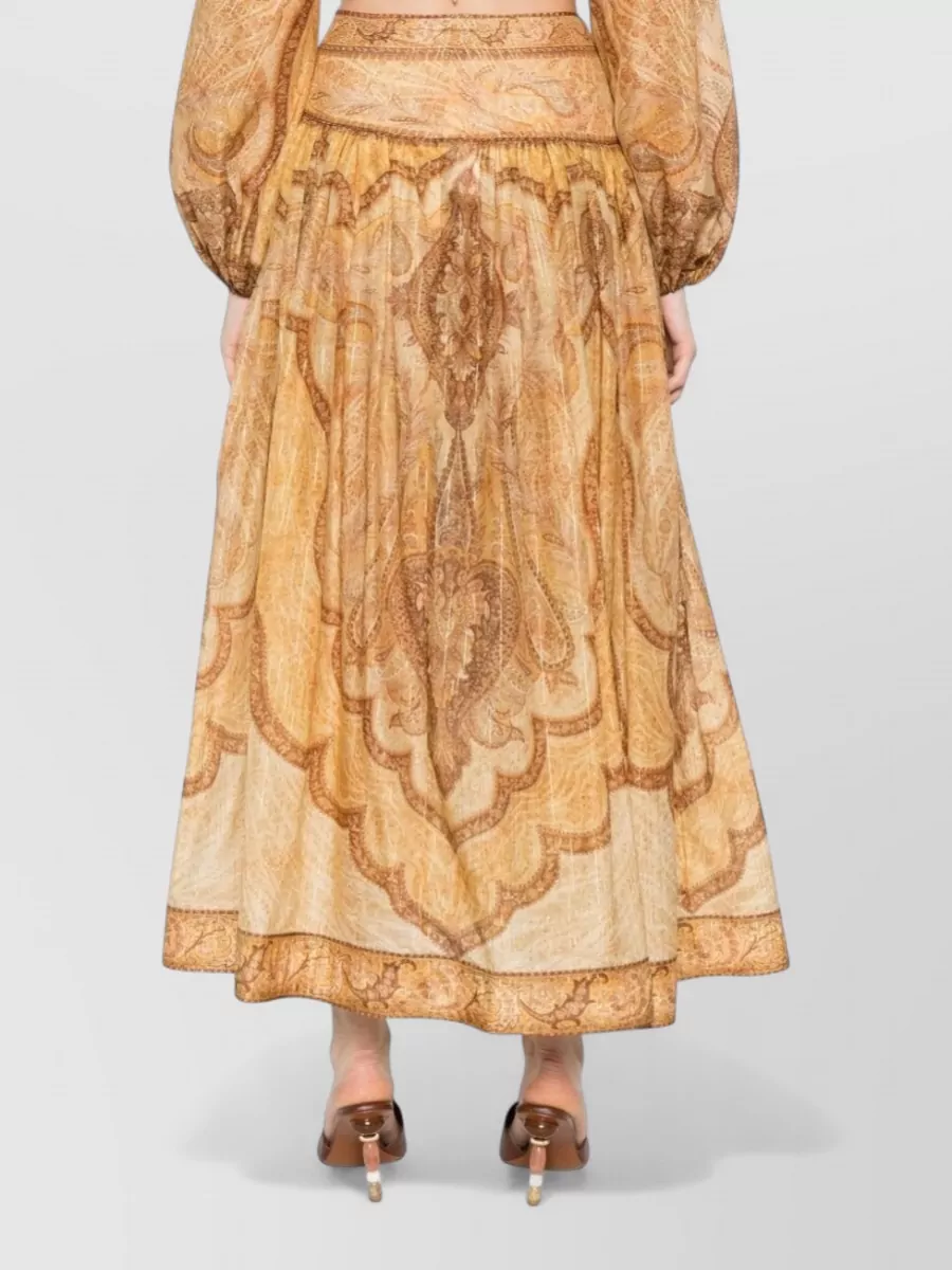 Zimmermann Wanderlust Paisley Silk Cotton Maxi Skirt