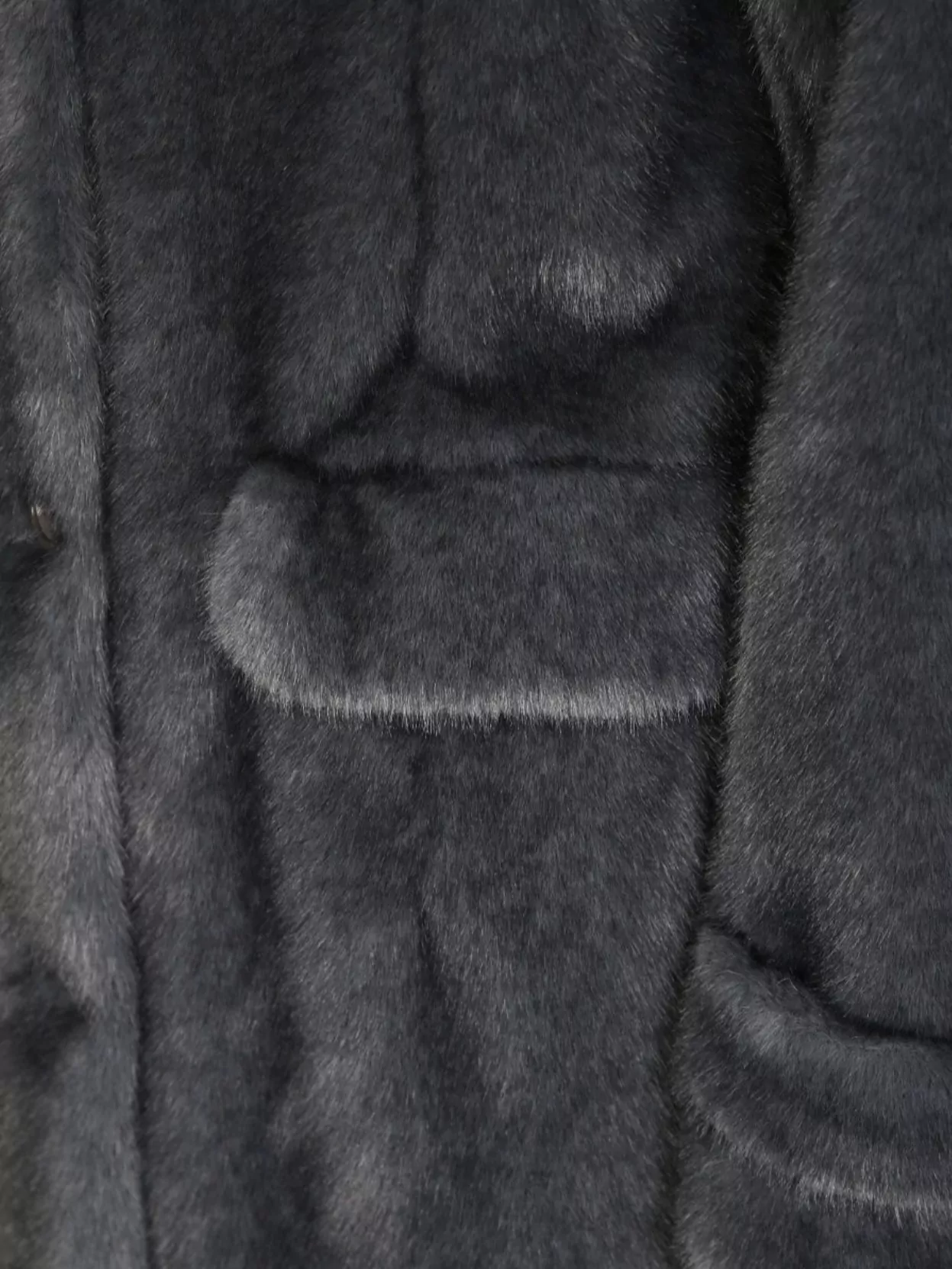 Herno Long Faux Fur Coat With Notched Lapels