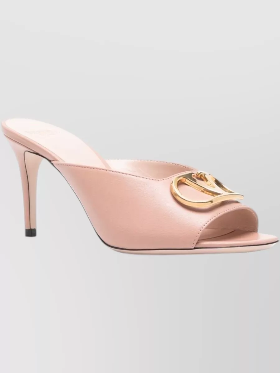 Valentino Garavani Vlogo Signature Leather Open Toe Mules