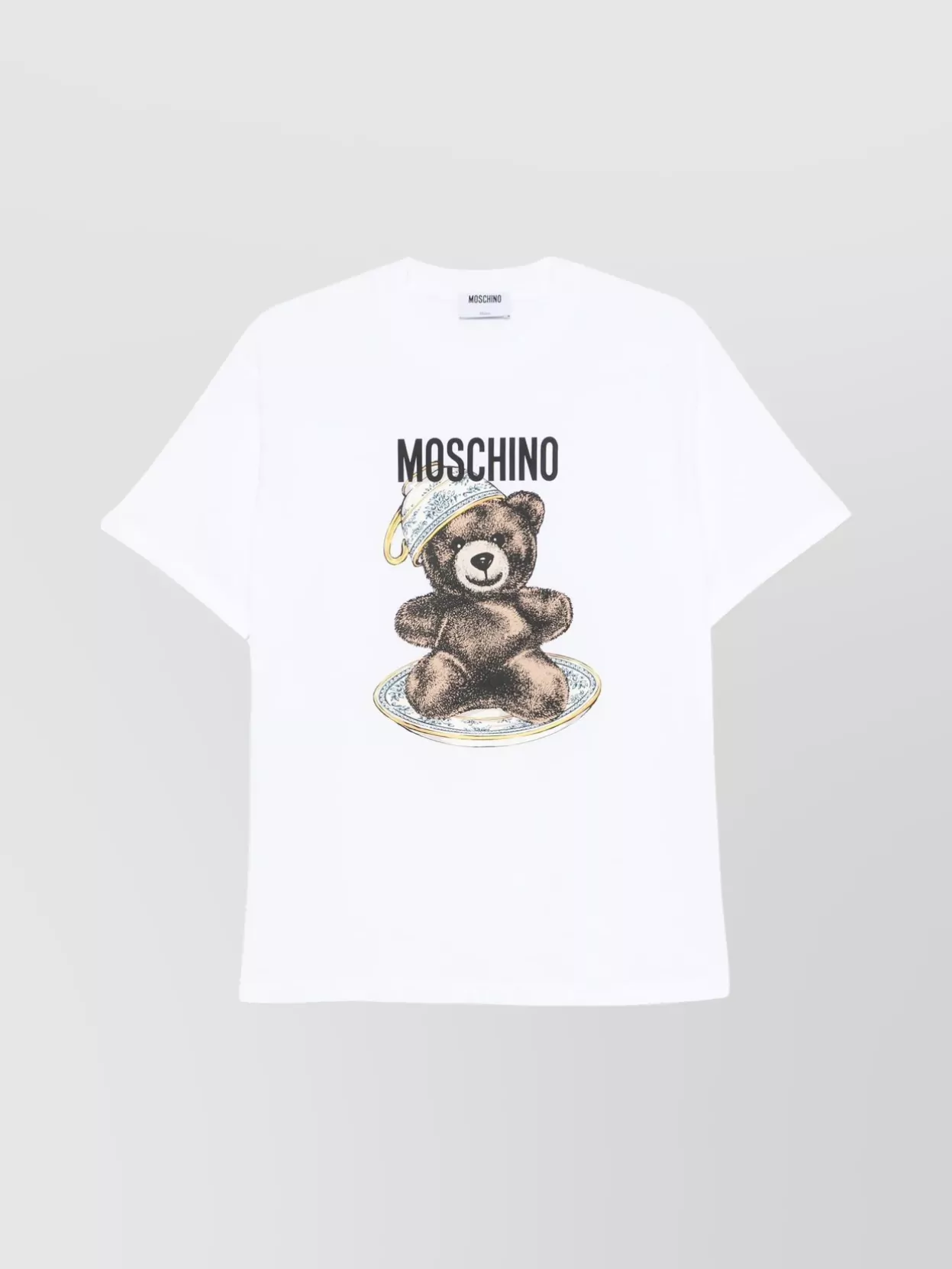 Moschino Crew Neck Graphic Print Short Sleeves Tshirt In White