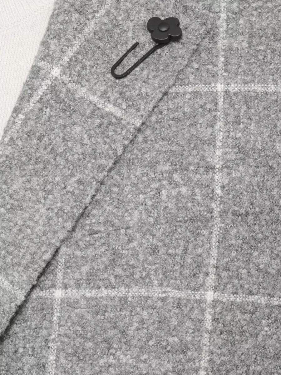 Lardini Checked Wool-Blend Suit Jacket