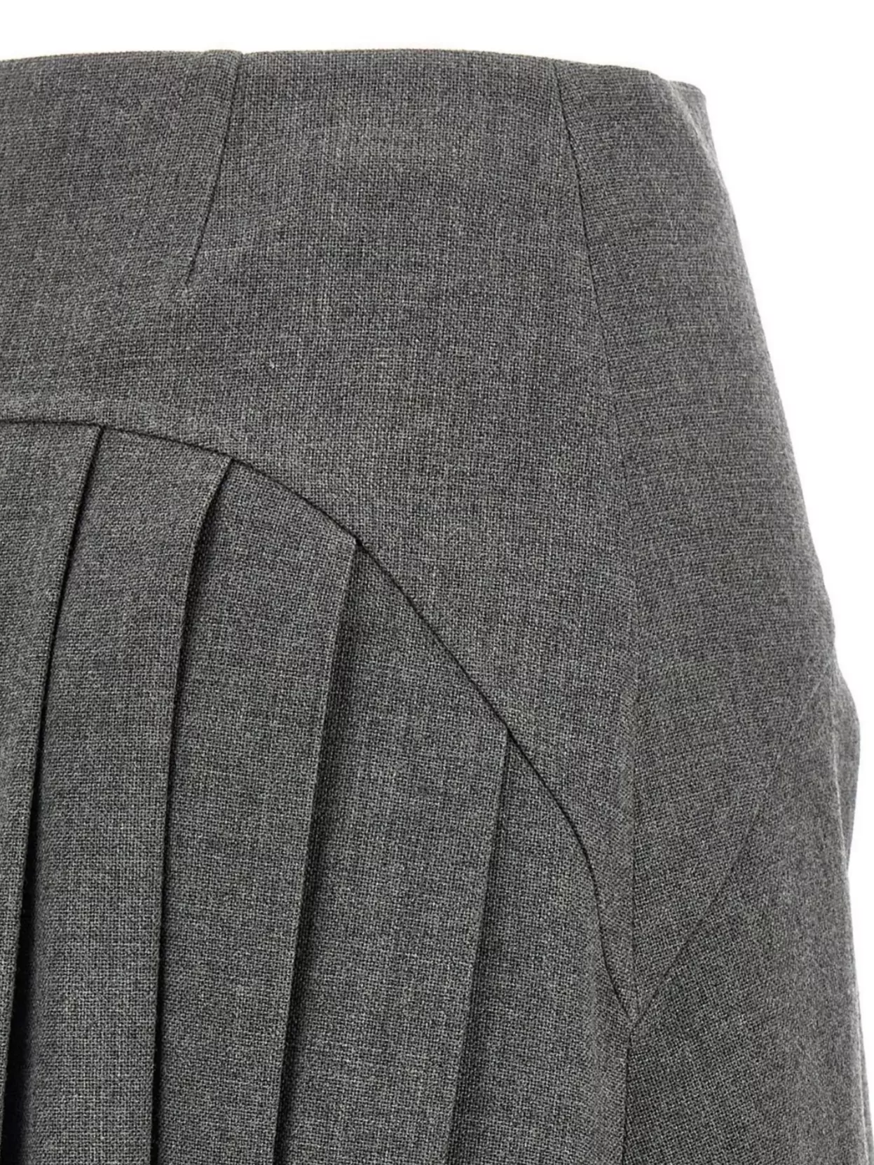 Jil Sander Asymmetric High Waist Pleated Skirt In Gray
