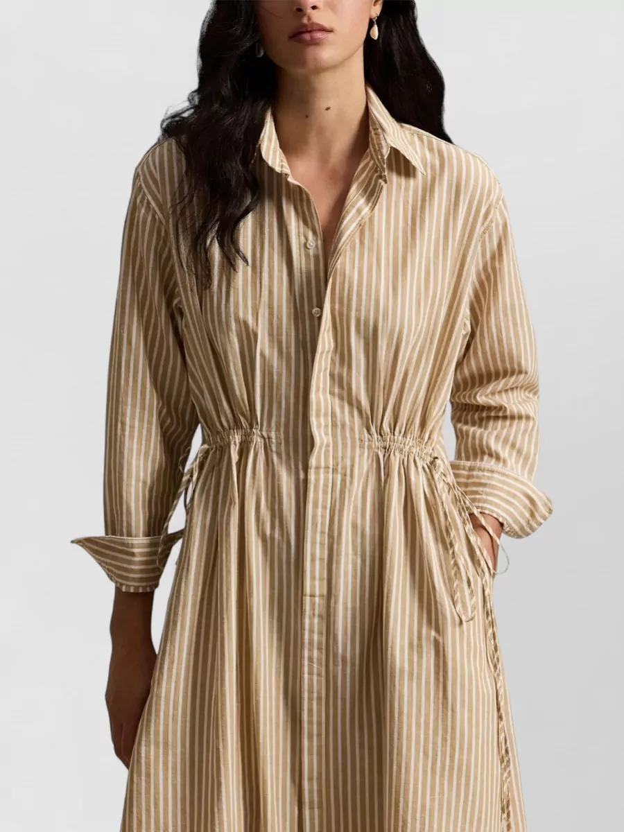 Polo Ralph Lauren Striped Shirt Dress Drawcord Waist Detail