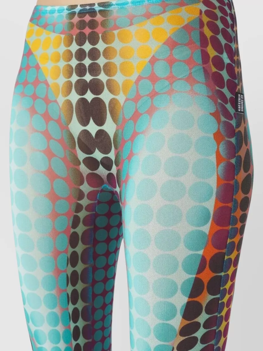 Jean Paul Gaultier High Waist Flared Sheer Stretch Trousers