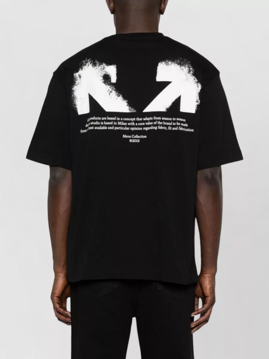 Off-White Half Arrow Cotton Crew Neck T-Shirt