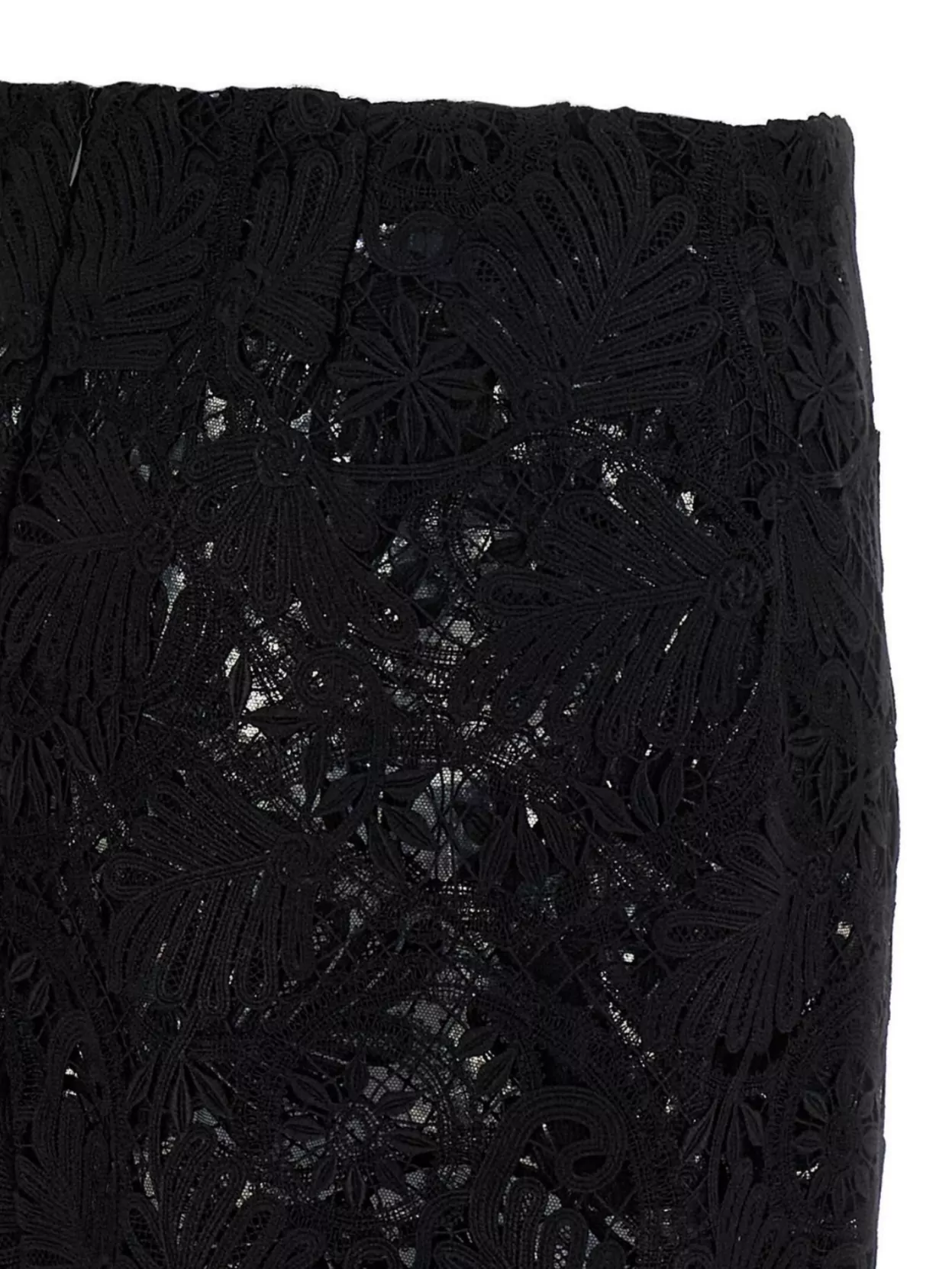 Ermanno Scervino Intricate Lace Effect Skirt With Tulle Lining In Black