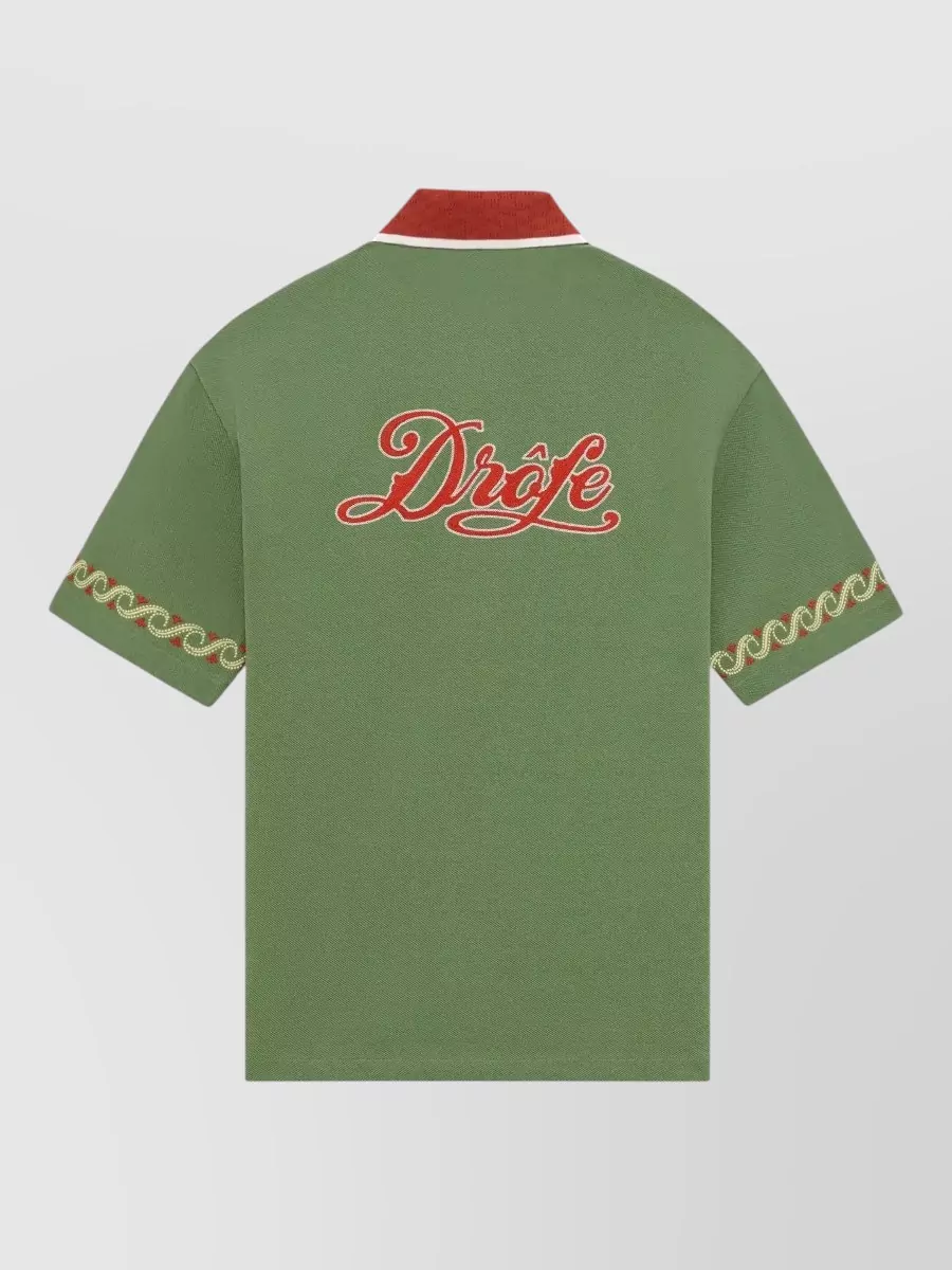 Drôle De Monsieur Embroidered Relaxed Fit Short Sleeve Shirt
