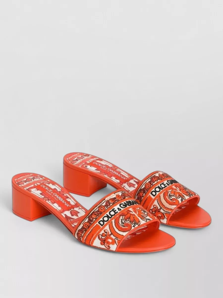 Dolce&Gabbana printed embroidered mules