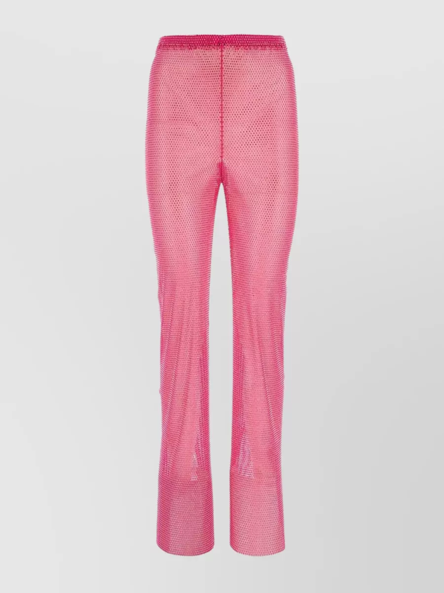 Shop Santa Brands Sheer Mesh Flare Pants In Pink