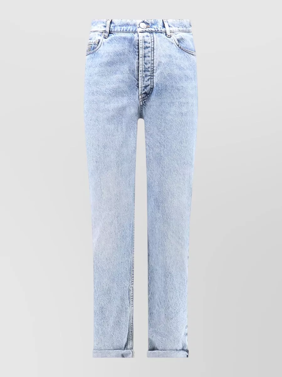 Brunello Cucinelli high waist distressed rolled cuff denim jeans